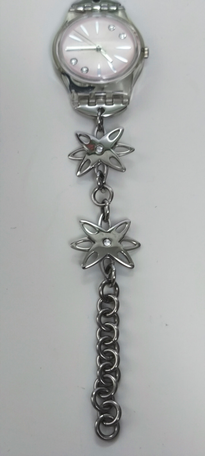 Swatch watch ZAUBERFEE Magic Fairy chrome star flower LK286G new & boxed