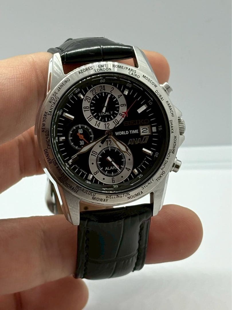 Seiko Ana X World Time 5T82-0AH0 Mens Quartz Watch