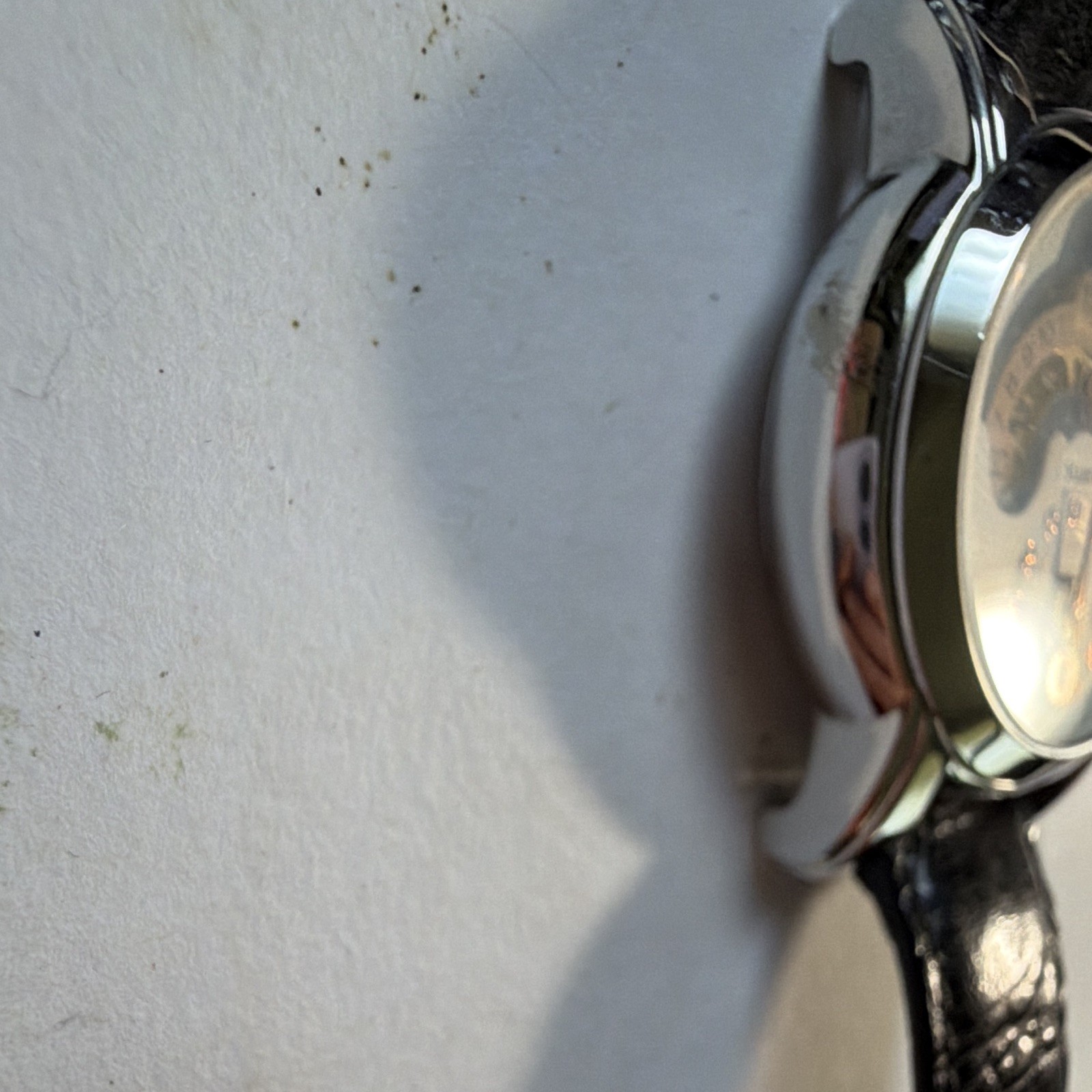 Stauer Magnificat II Automatic Silver/White Arabic Dial Black Leather Strap