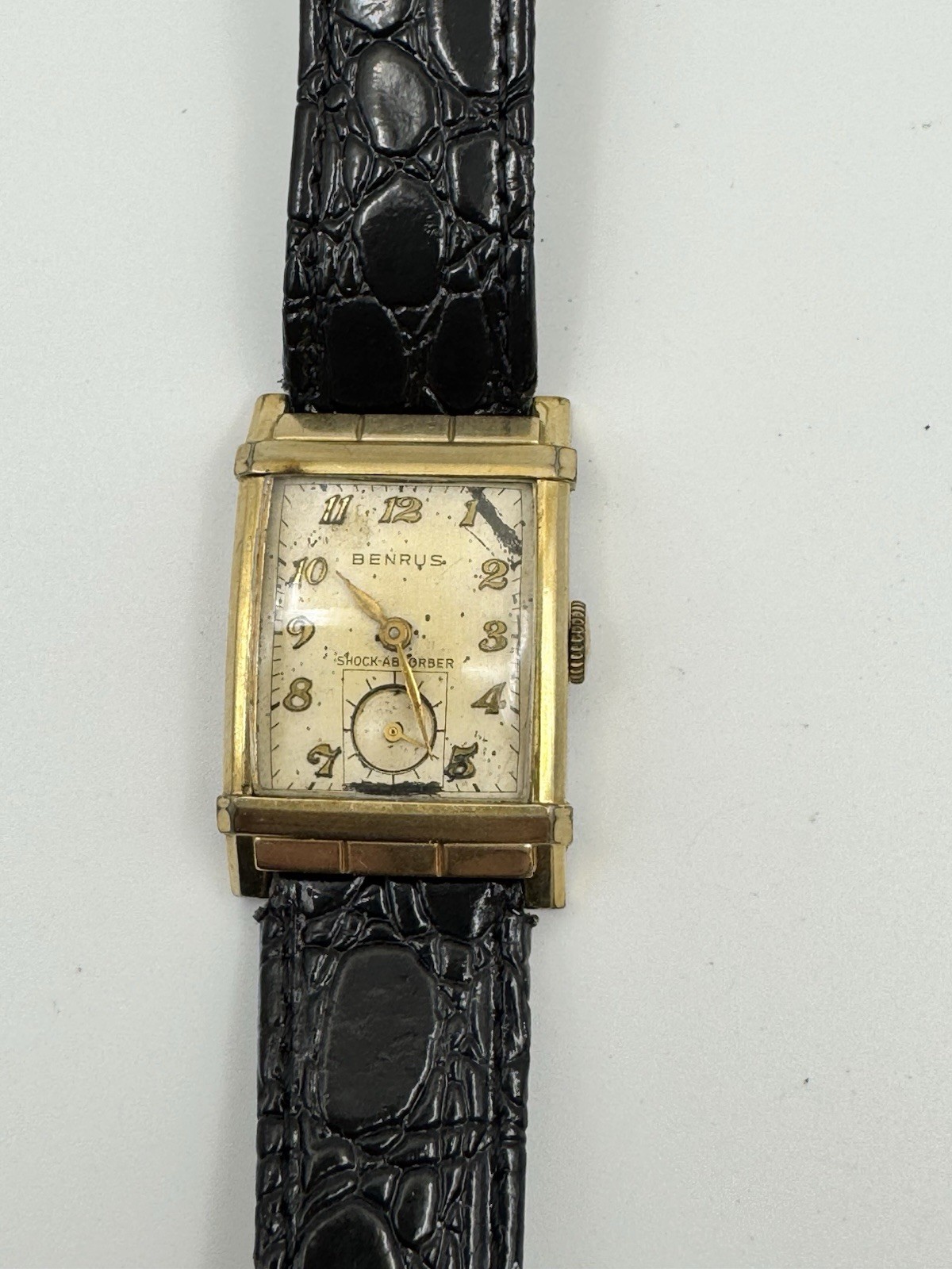 Vintage Benrus Art Deco Tank Style Mechanical 17 Jewel Watch