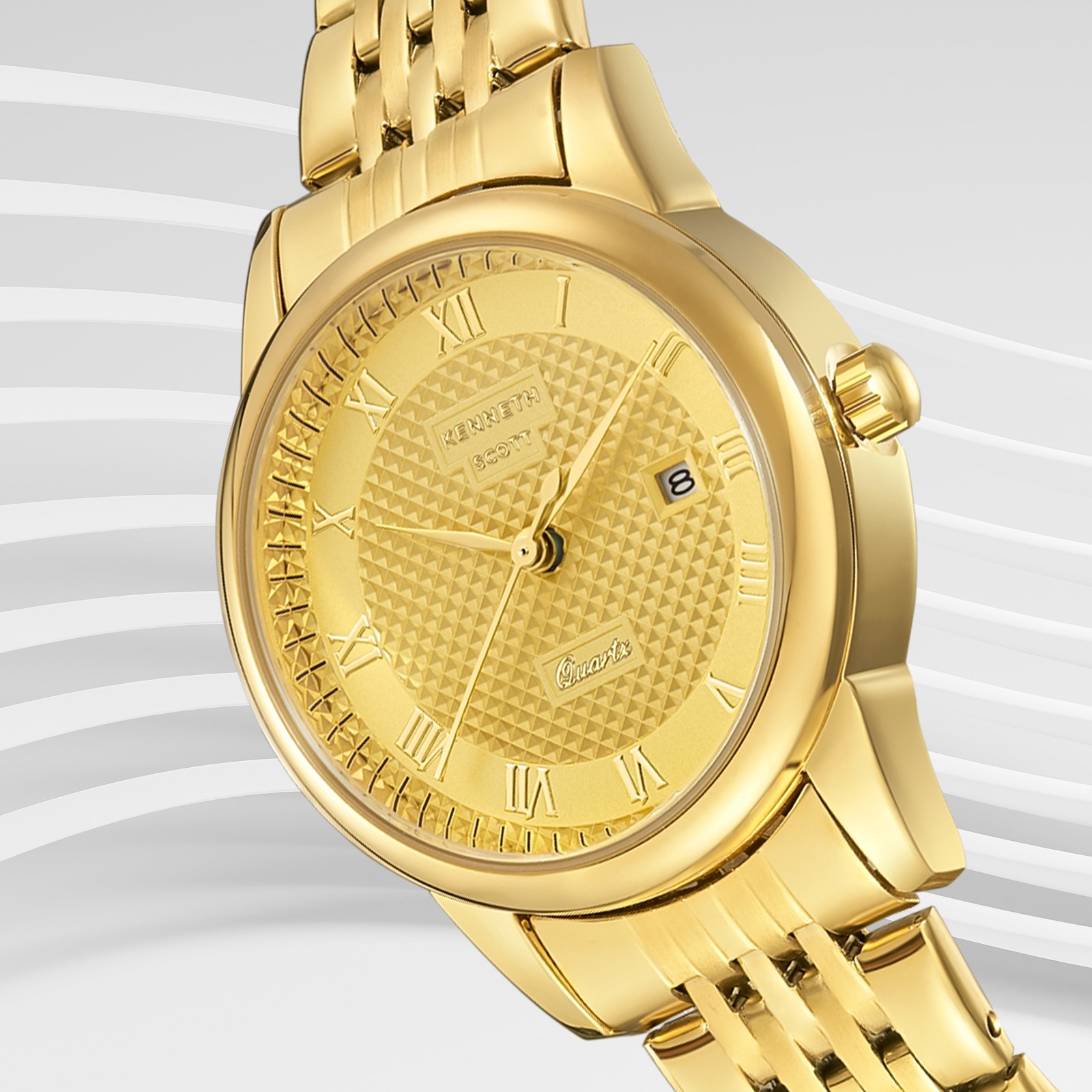 Kenneth Scott Women’s Analog Watch | Champagne Dial, 32mm, 30 m (3 ATM)
