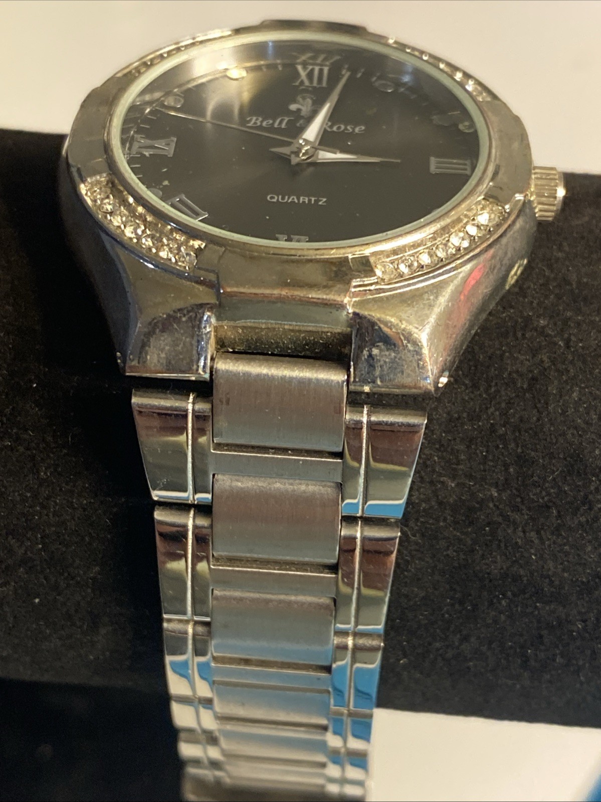 Bell & Rose Watch Men Silver Tone Round Face 38MM New Battery