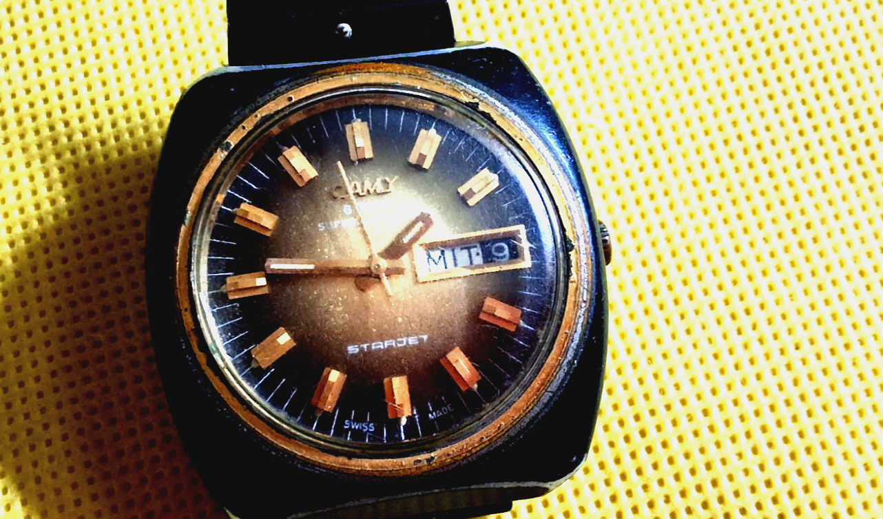 Vintage Camy Geneve Starjet Automatic 17 jewels Swiss Made Wrist Watch 40 mm.