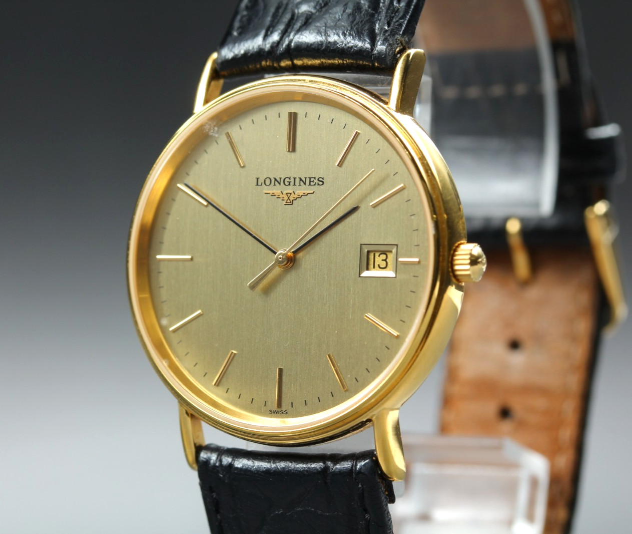 Vintage [N MINT] Longines L4.720.2 Gold Grand Classic Gold Date Mens watch JAPAN