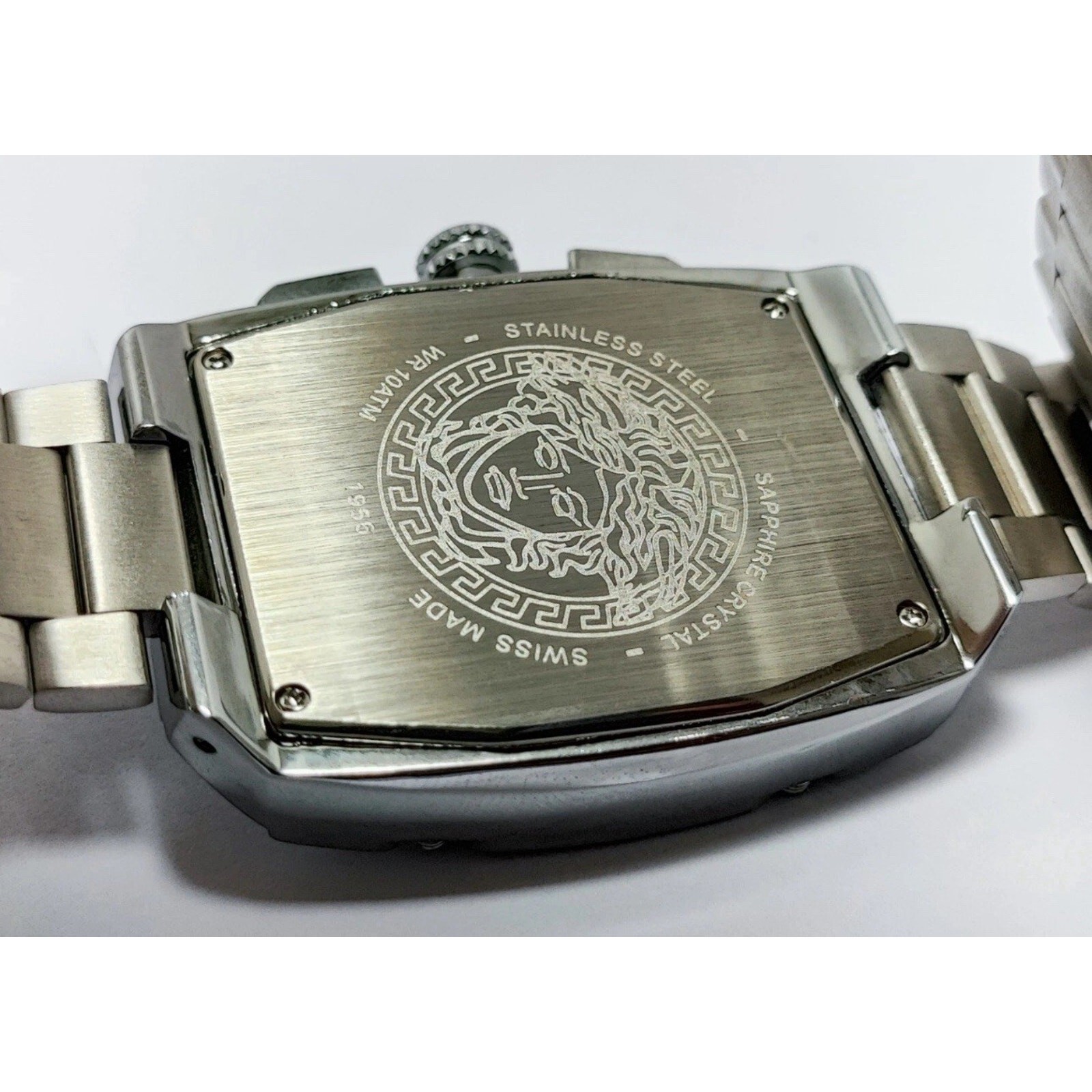 Versace Luxury Chronograph Men Green Dial Stainless Steel Band Quartz Wristwatch