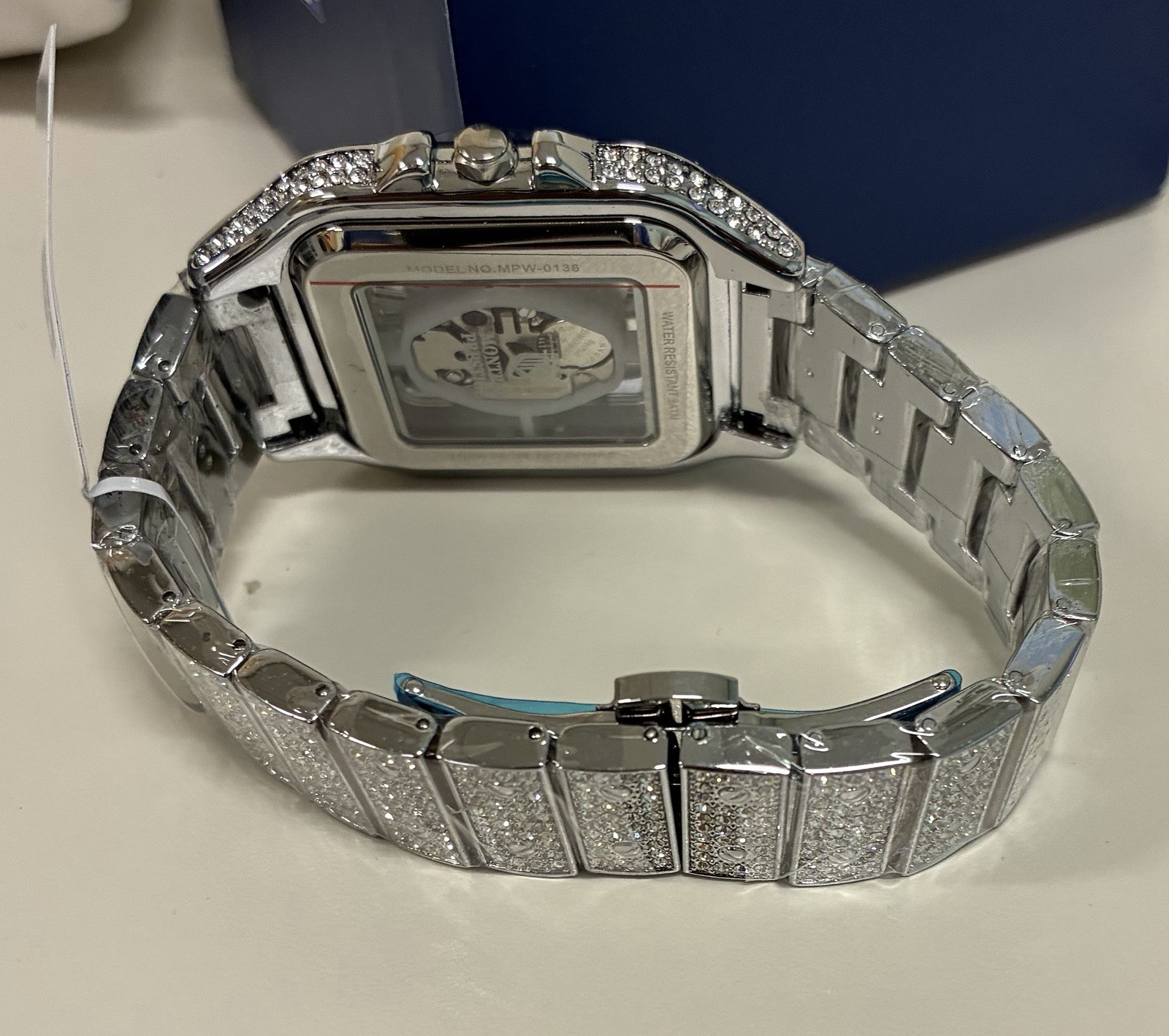 Montres Prestige Lucent Men’s Quartz 42mm Square Skeleton Silver 30m