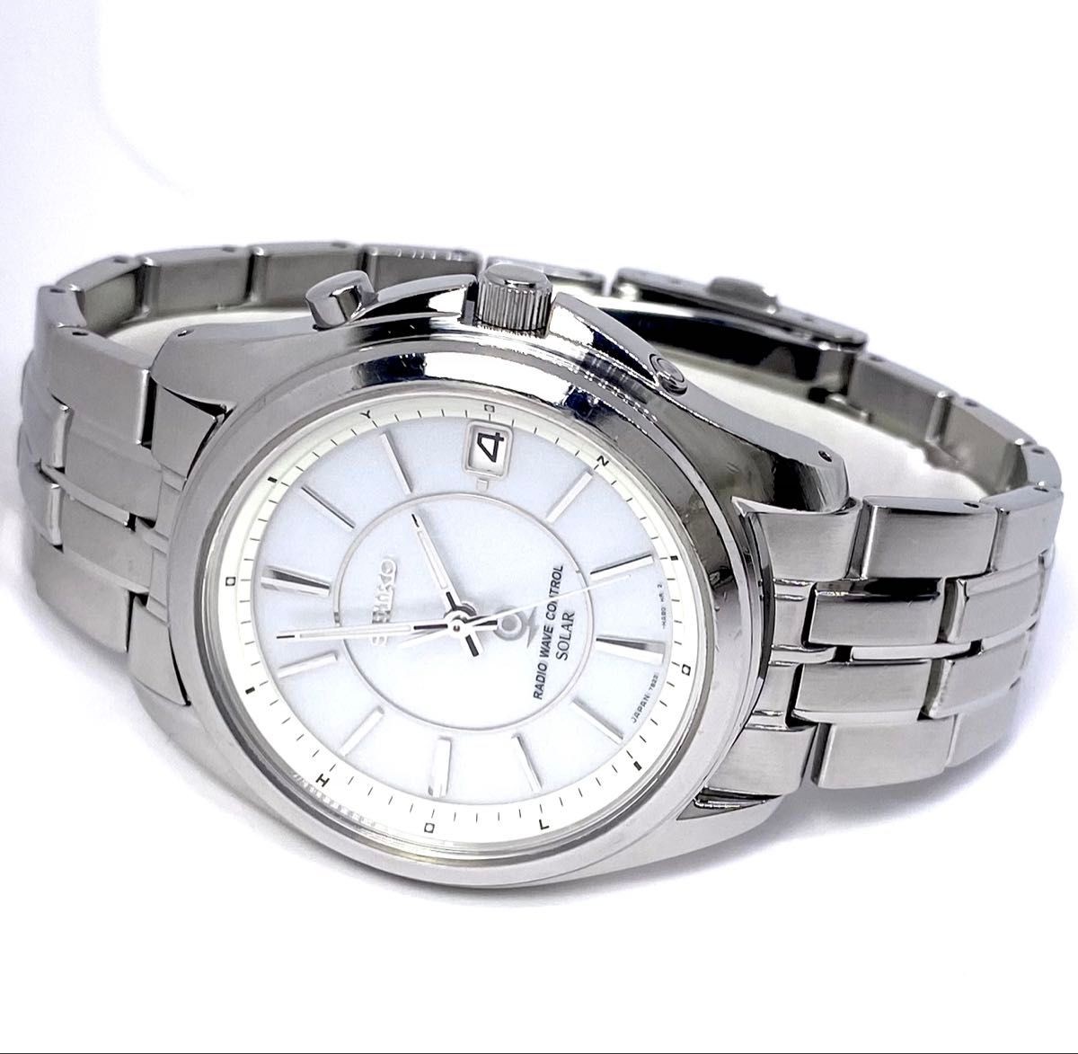 Seiko 7B22 Radio Solar Silver Dial Stainless Watch
