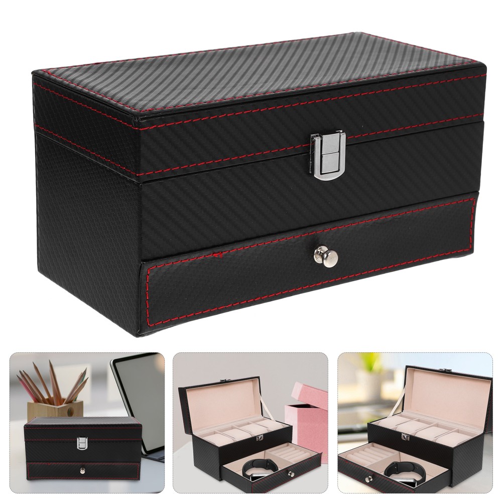 Moisture Proof Watch Display Box Black Home Use 1Pcs 8.8×4.2×4.3in