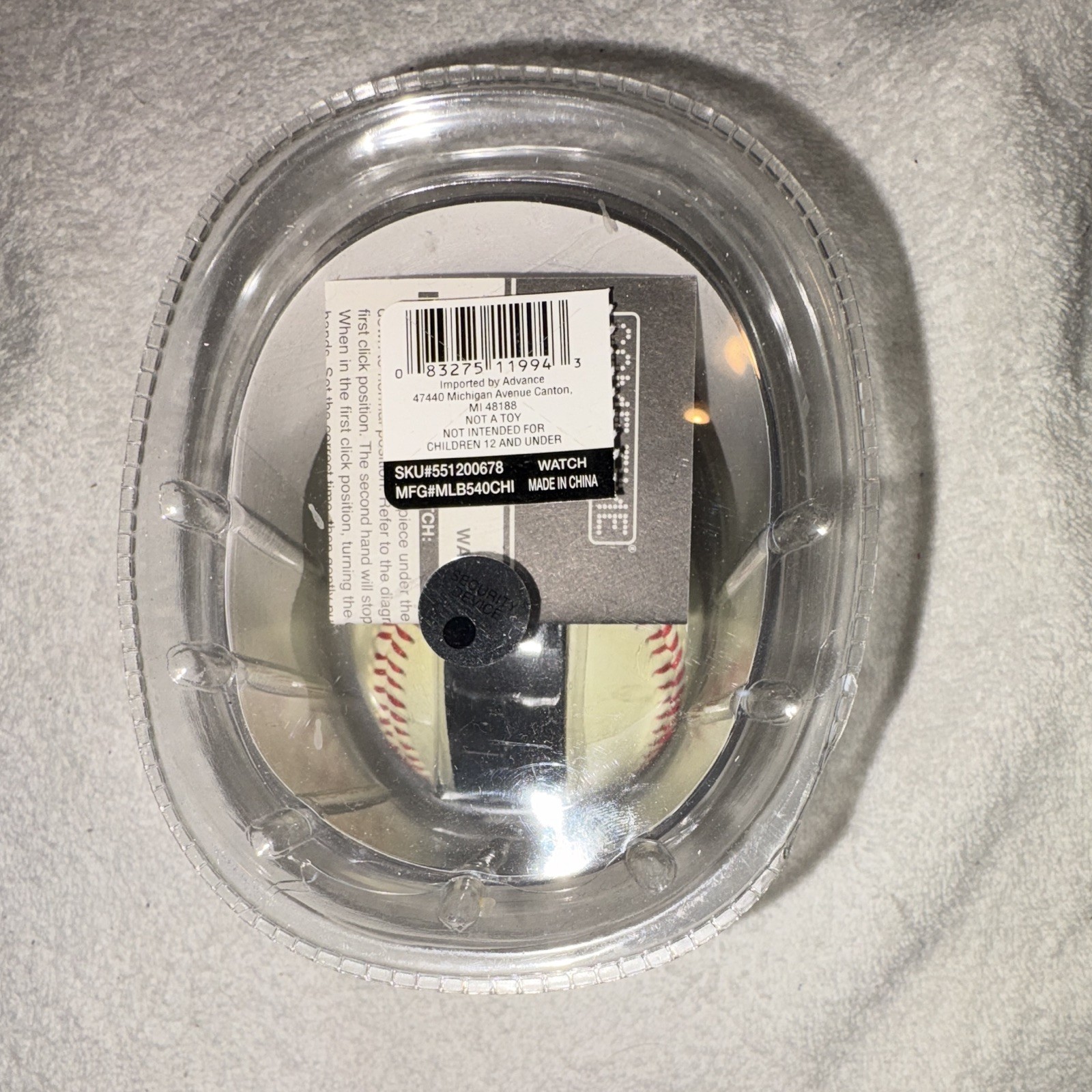 Game Time Chicago Cubs MLB Logo Quartz Analog Wristwatch Black Leather w/Box