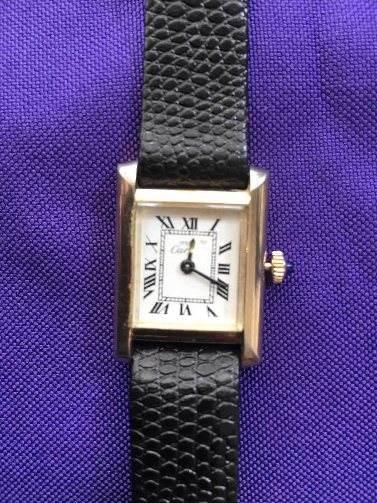 VTG Must de Cartier Tank Vermeil 18K Gold/925 Manual Women Watch Original Buckle