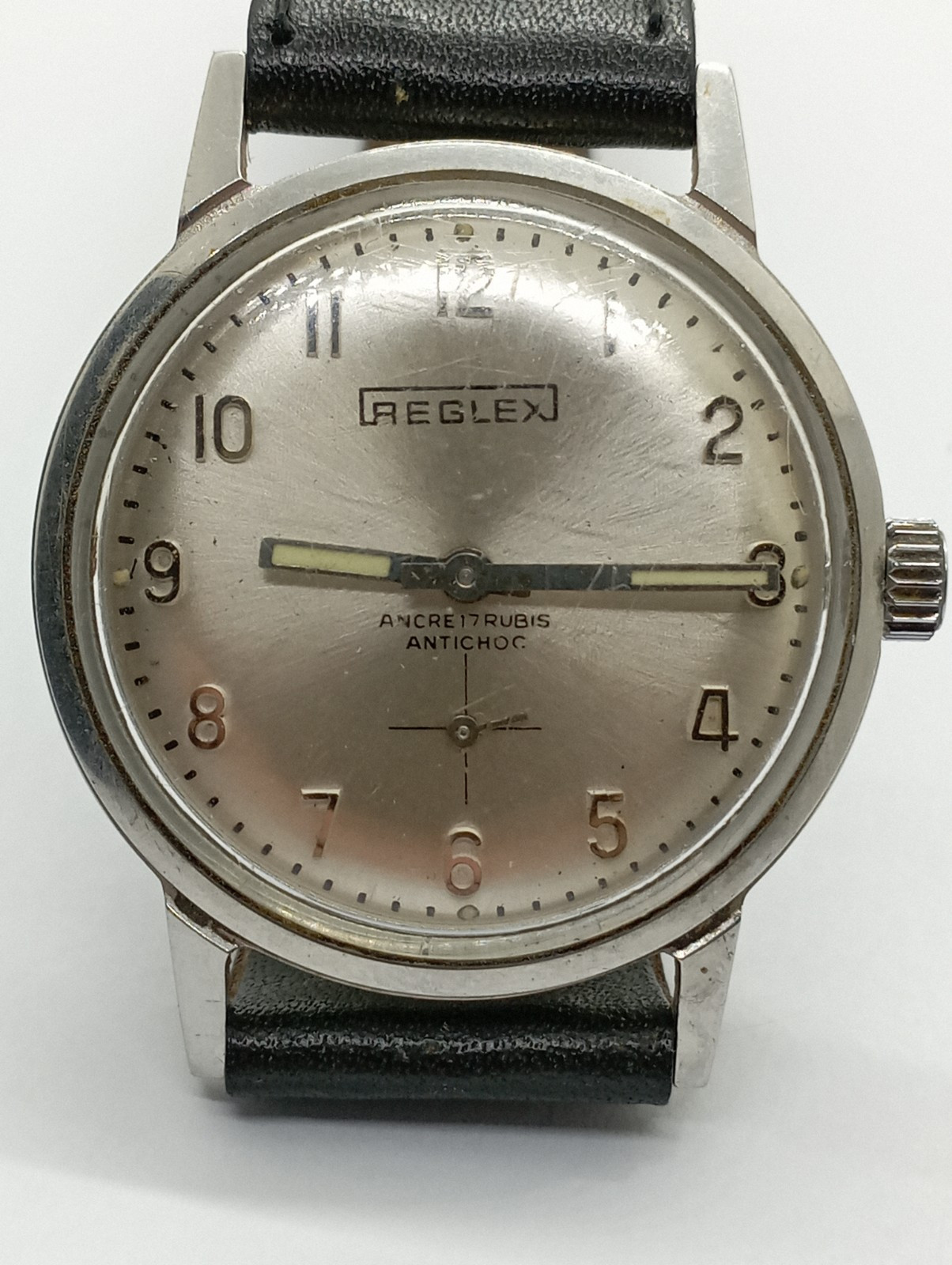 Vintage REGLEX ANCRE Cal. Cupillard 233-60 Watch Working Well ALL S. STEEL