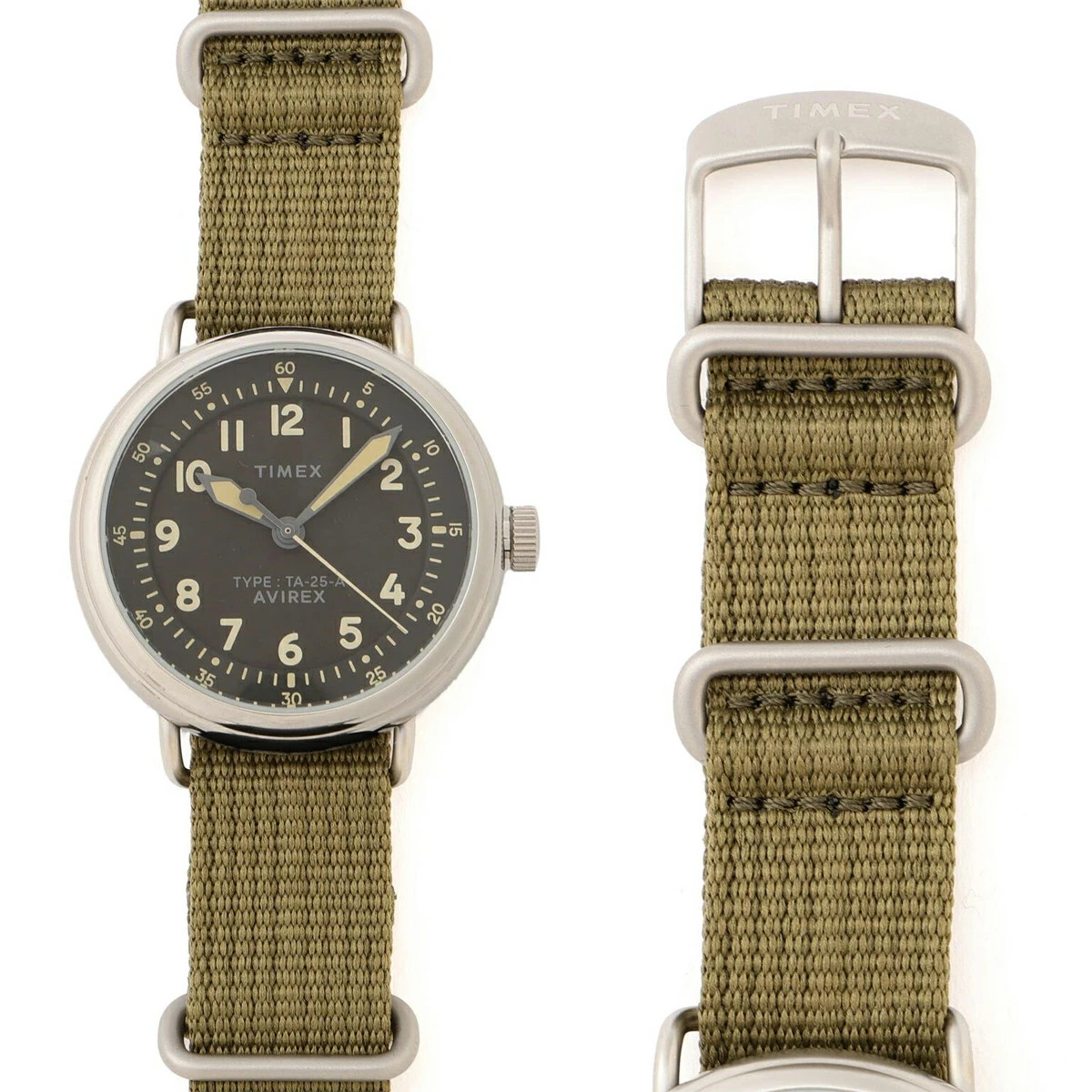 AVIREX TIMEX TYPE-25A MATTE MIDGET Reissue AVIREX 50th Anniv. 38mm Black Watch