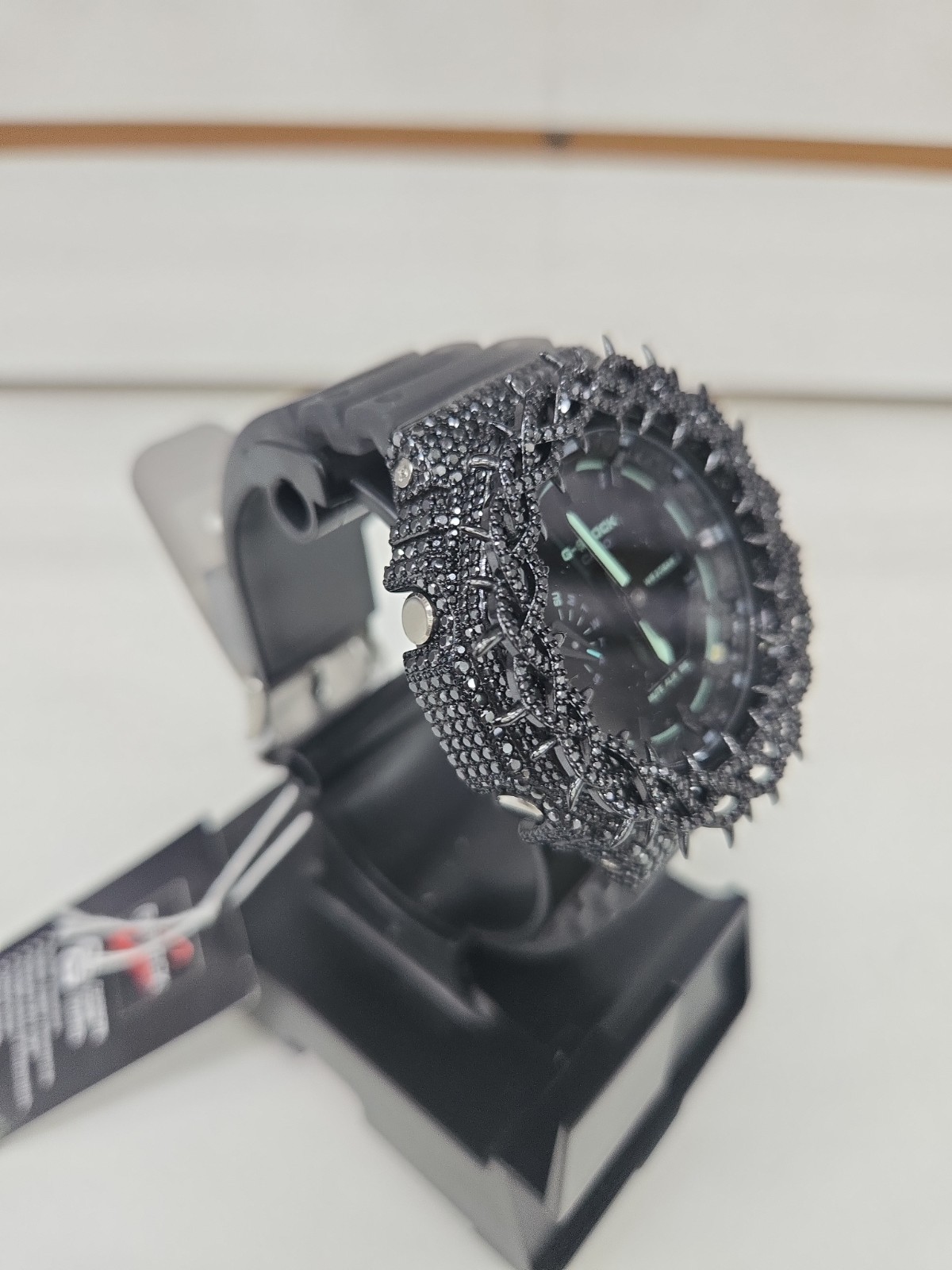 Moissanite G Shock Watch Casio 2100 Model Grey Color Band Black Color Bezel New