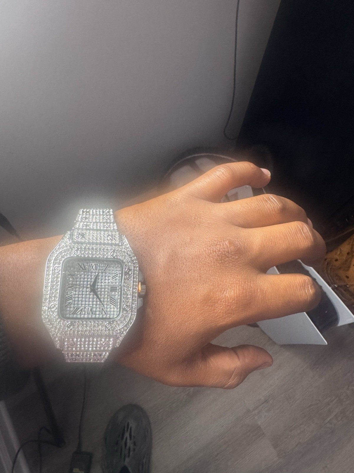 Iced-Out Square Watch – Luxury Look, VVS Simulated Diamonds, Bold Designer Style