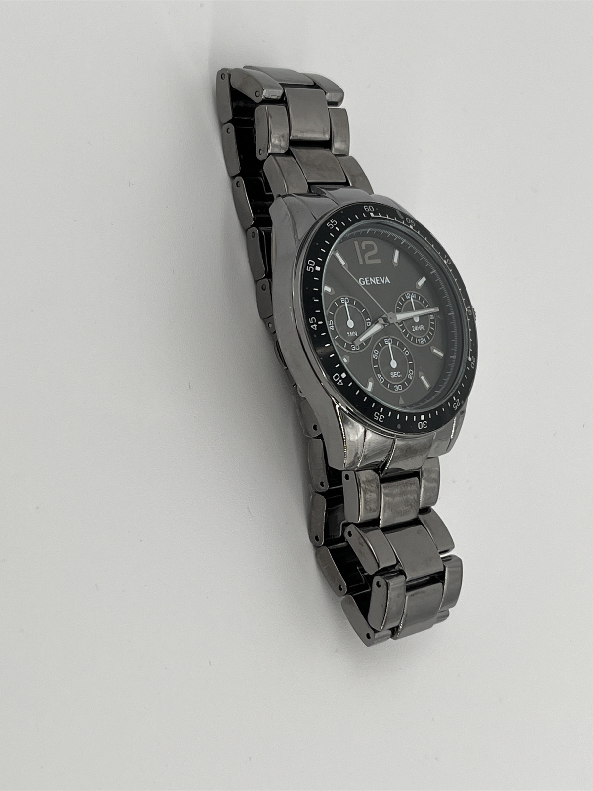 Geneva Men’s Watch Sports Business Quartz Wristwatch Luxury Edition Grey-New