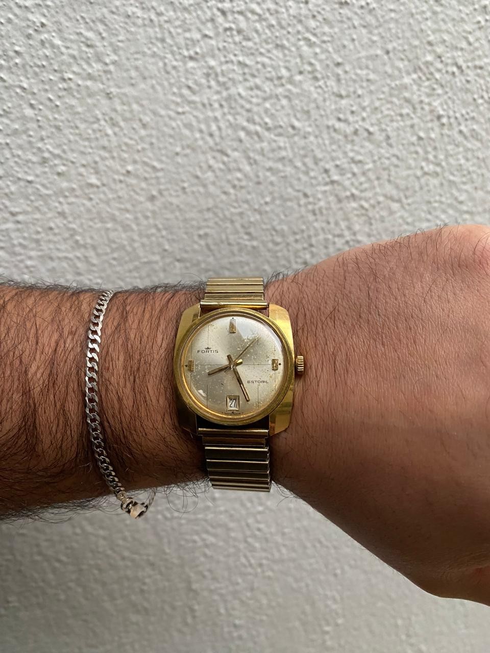 1970s Men’s Fortis Estoril Automatic Swiss Made 21 Jewel Gold Plated 37 mm Watch