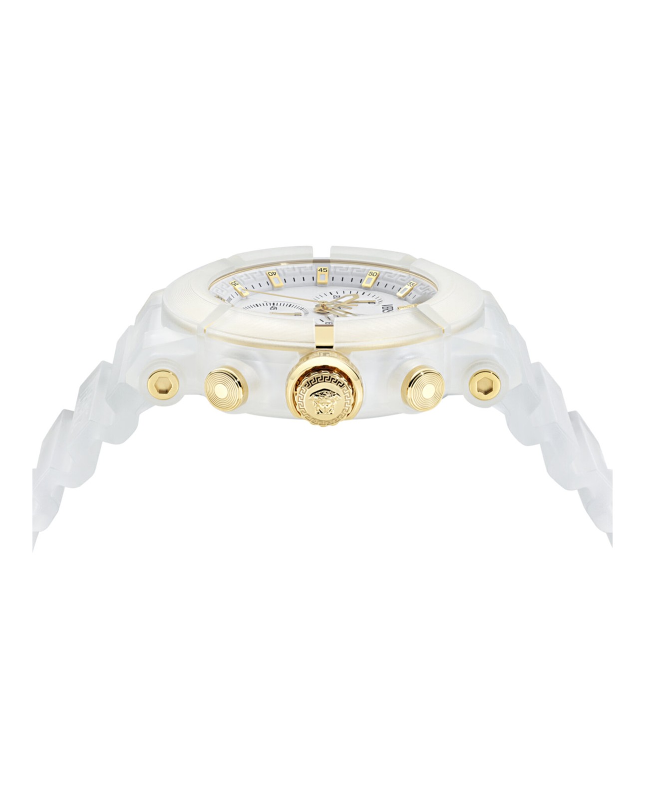 Versace Mens White 45mm Strap Fashion Watch