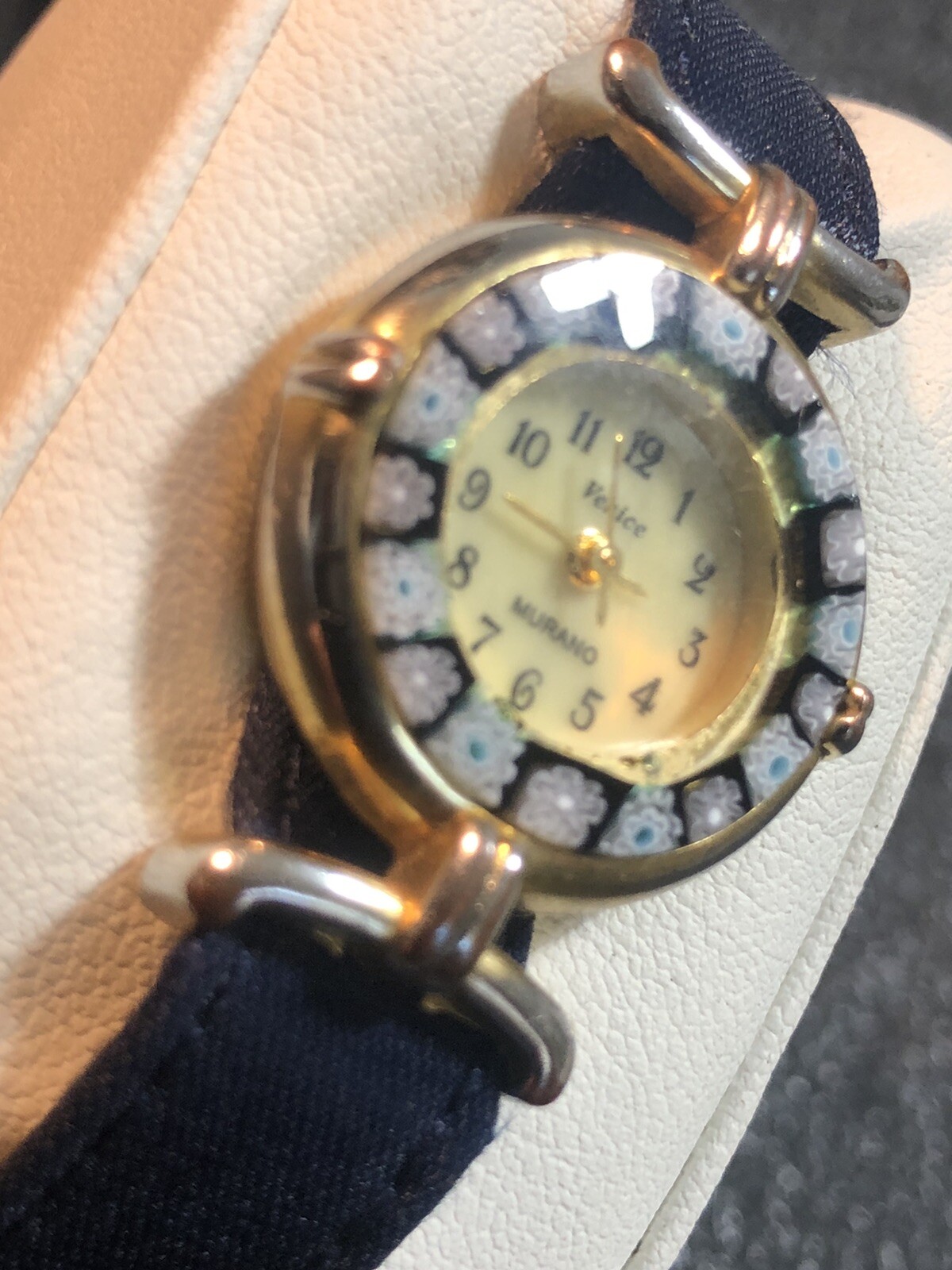 Venice Murano Millefiori Women’s Watch 24mm Navy Blue New Peugeot Band & Battery