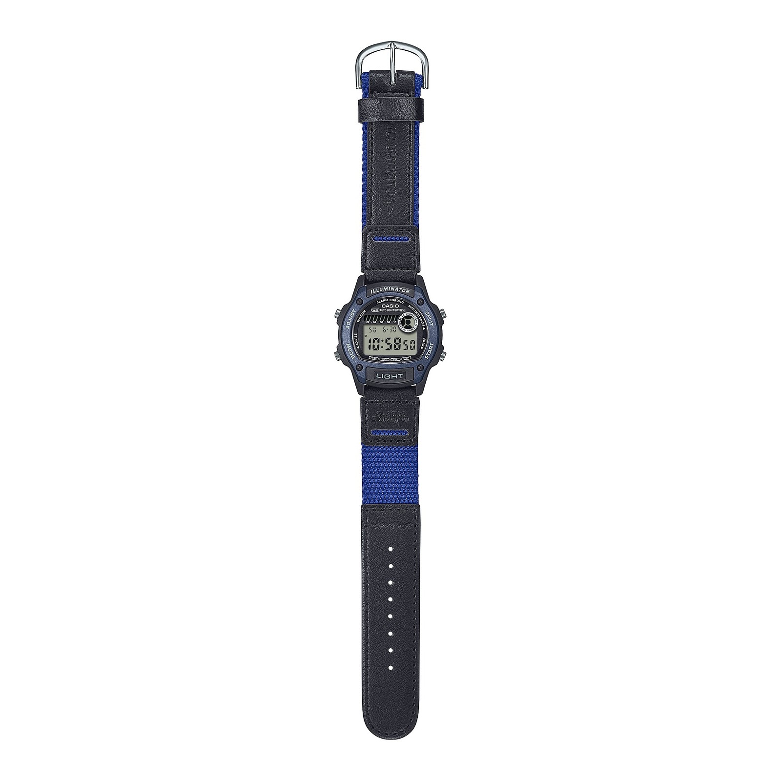 Wristwatch CASIO W-220HF-2AVEF Leather Black Canvas Blue Vintage