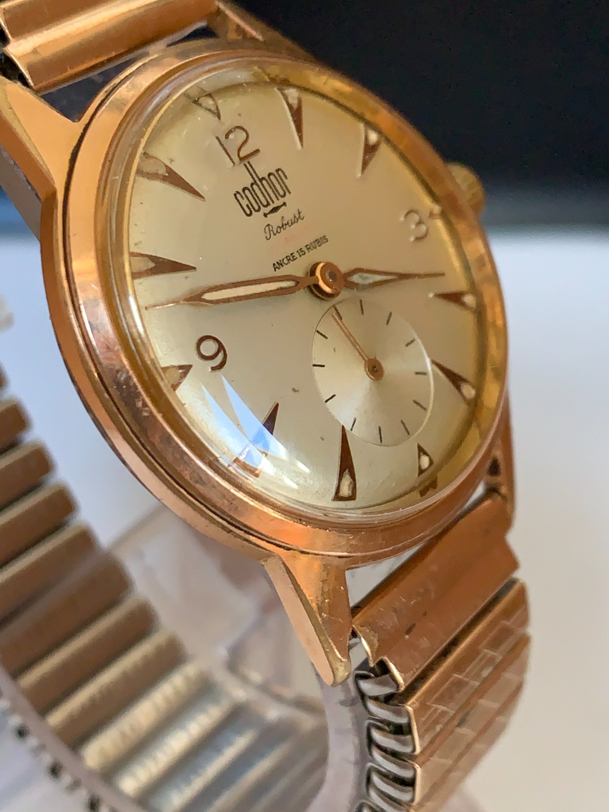 Rare Vintage Codhor Robust 15 Jewel watch Cupillard 233-60 With sub-second dial
