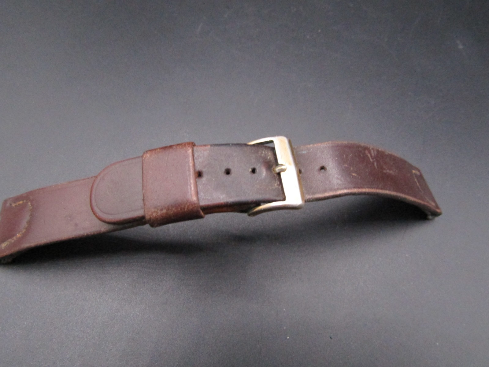 Vintage Rare Kreisler Shell Cordavan Leather Dark Brown Watch Band Strap 17mm