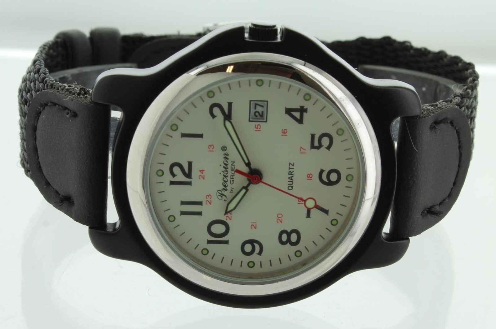 New Old Stock Gruen Precision Men’s Quartz Watch With date black band GP409