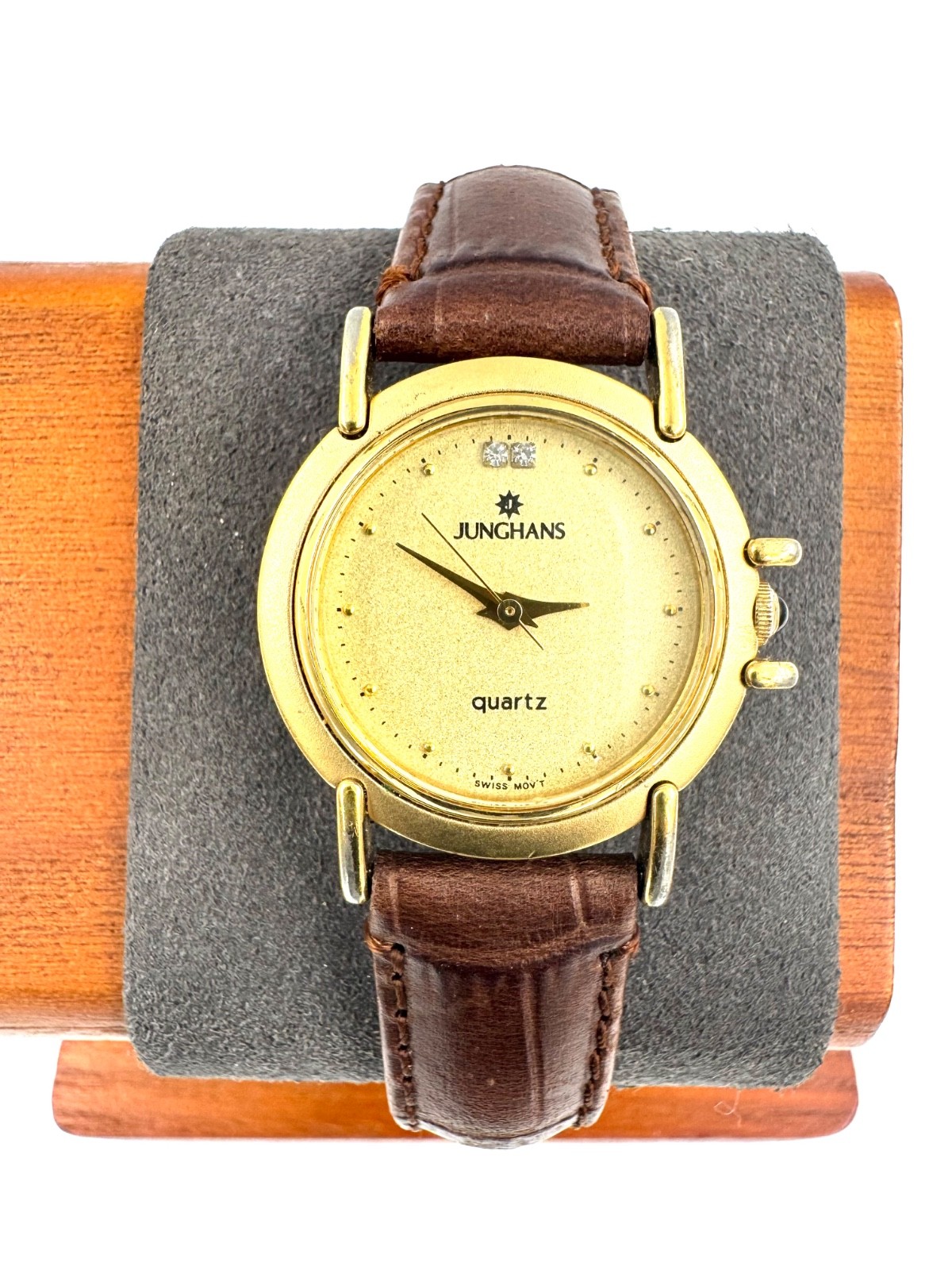 vintage junghans 24mm Women Quartz Watch EWJ-1001 New Battery -f648