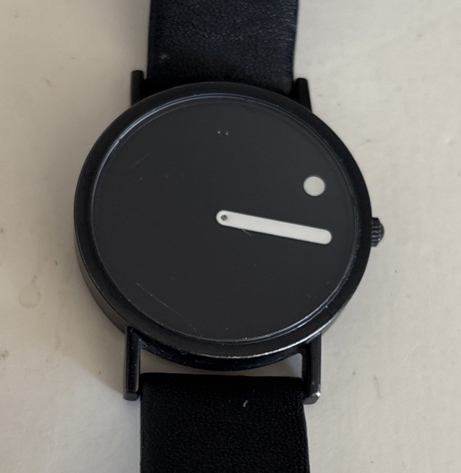Vintage Black Pictowatch Danish Design George Christensen Watch made In Germany
