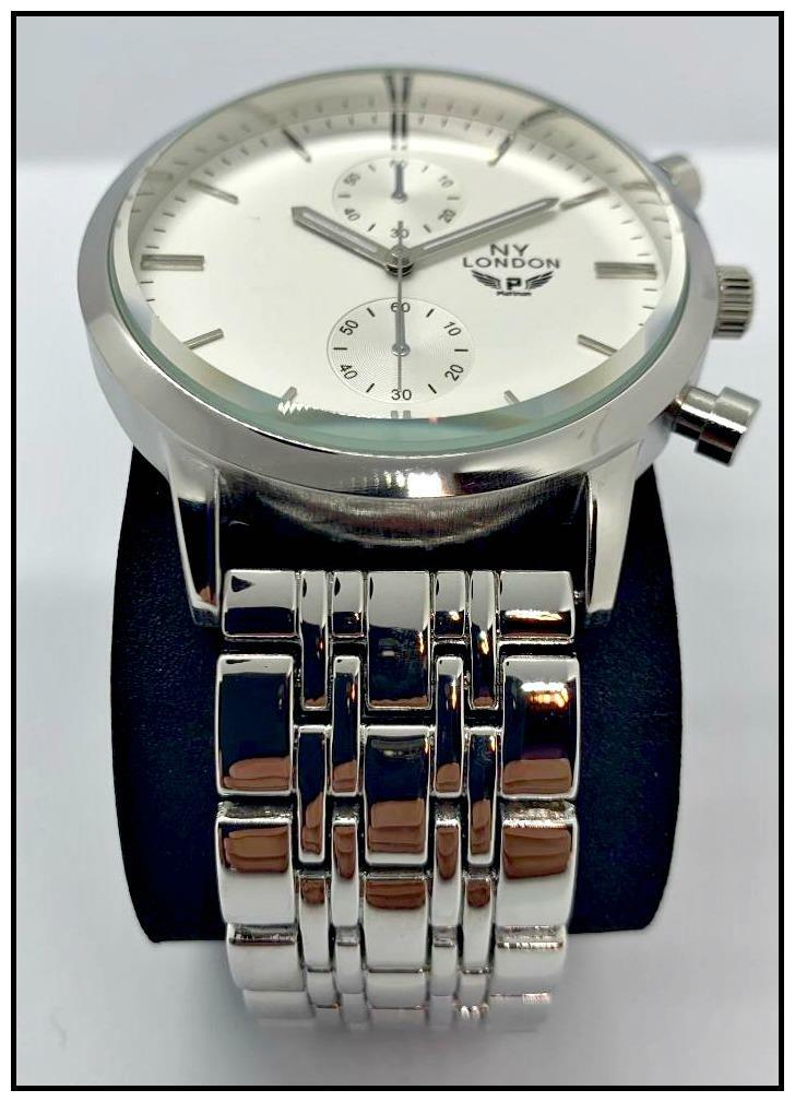 Men’s CLASSY ELEGANT DIVER Round Silver LUXURY Designer Fashion WRIST WATCH 47mm