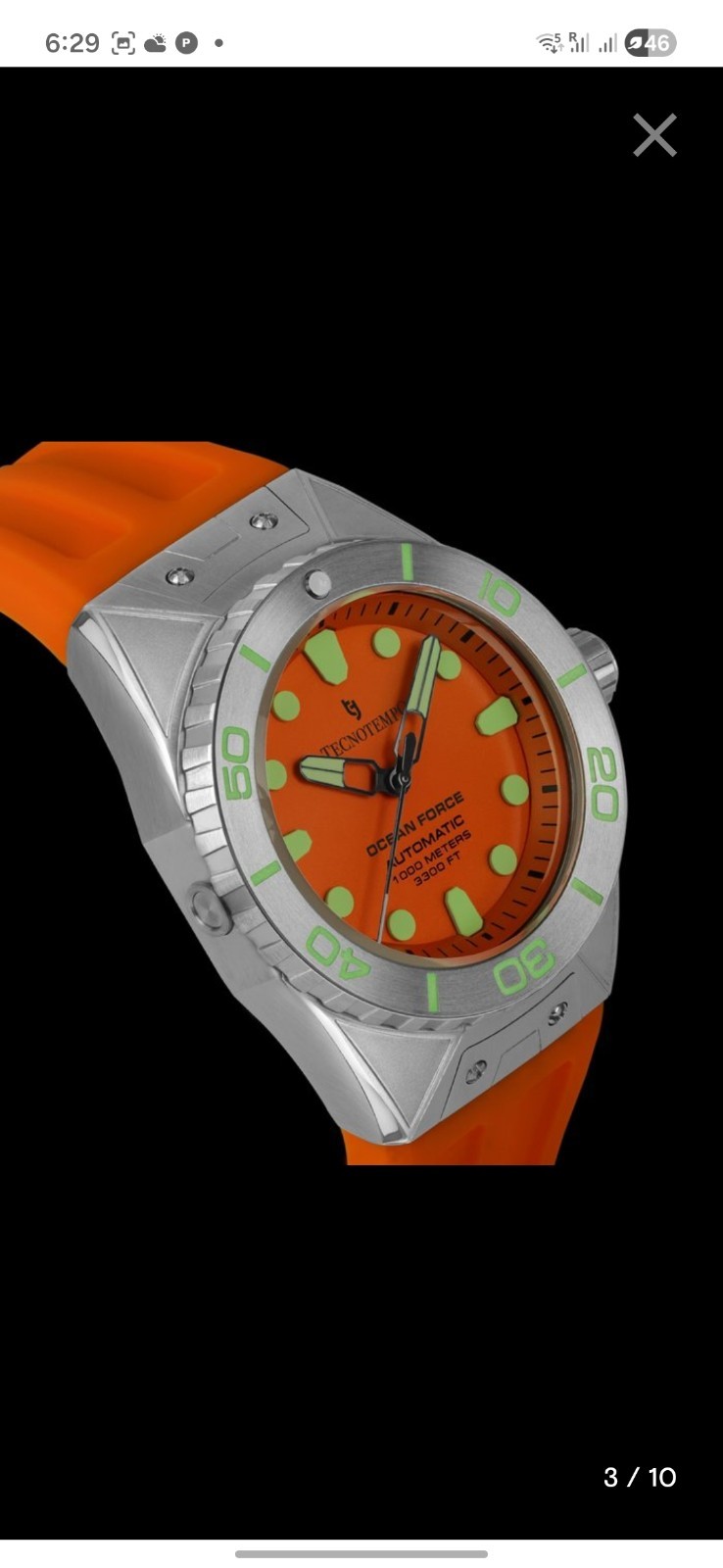Tecnotempo Ocean Force 1000M Helium Valve. Orange!