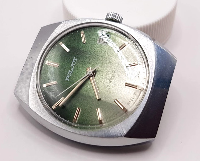 VINTAGE SOVIET RUSSIA USSR WRIST MENS WATCH POLJOT MECHANICS RARE WORKING