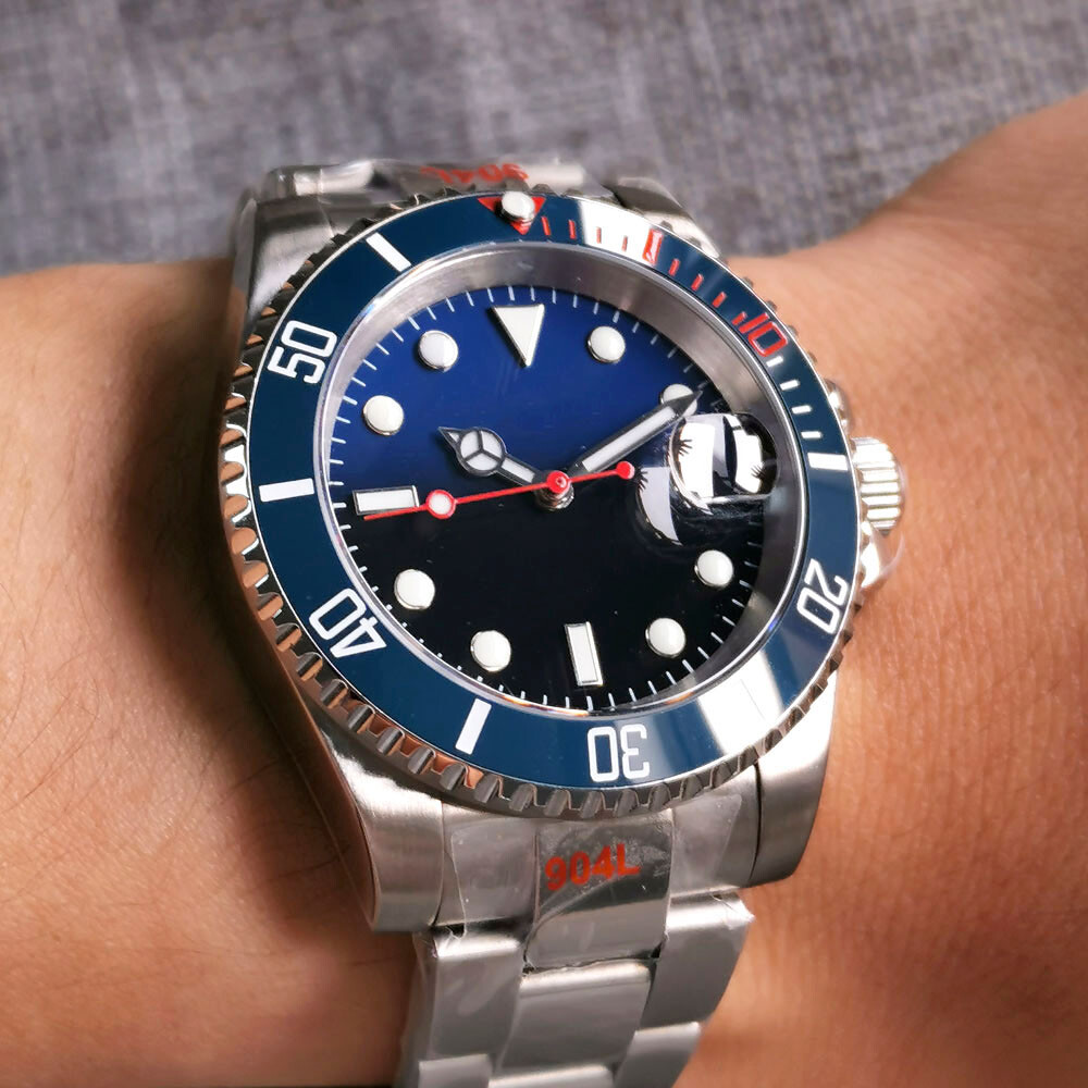 40MM NH35A PT5000 Blue/Black Dial Sapphire Glass Ceramic Bezel Auto Men’s Watch