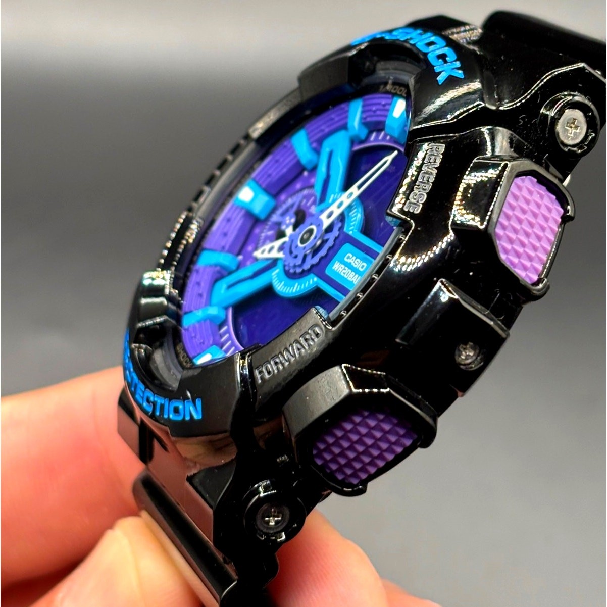 Casio G-Shock GA-110HC-1A Hyper Color Blue Purple Men’s Watch NIBWT