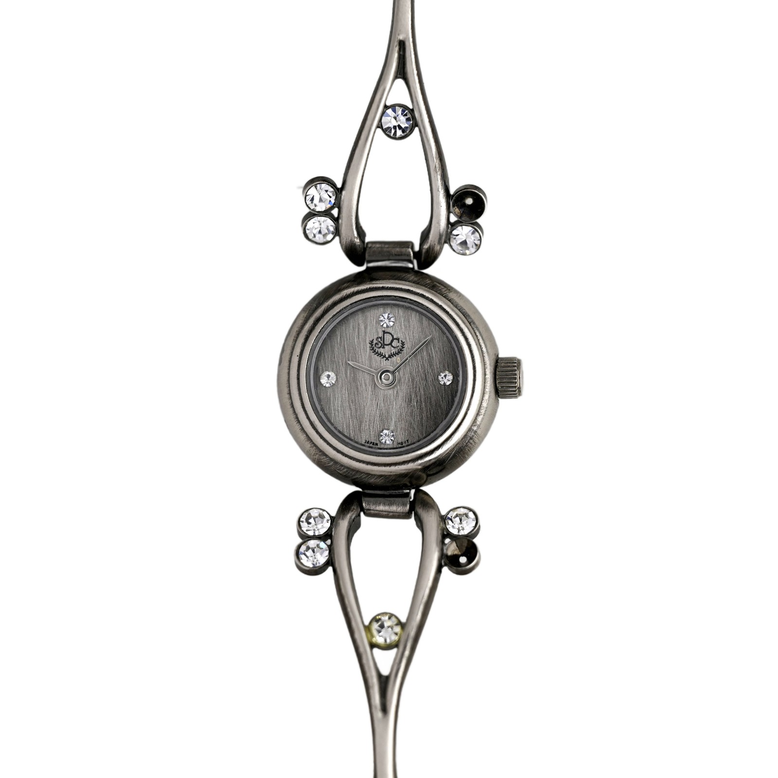 Paris Sport Club Ladies Silver Watch Crystal Bracelet Gray Dial Decorative Links