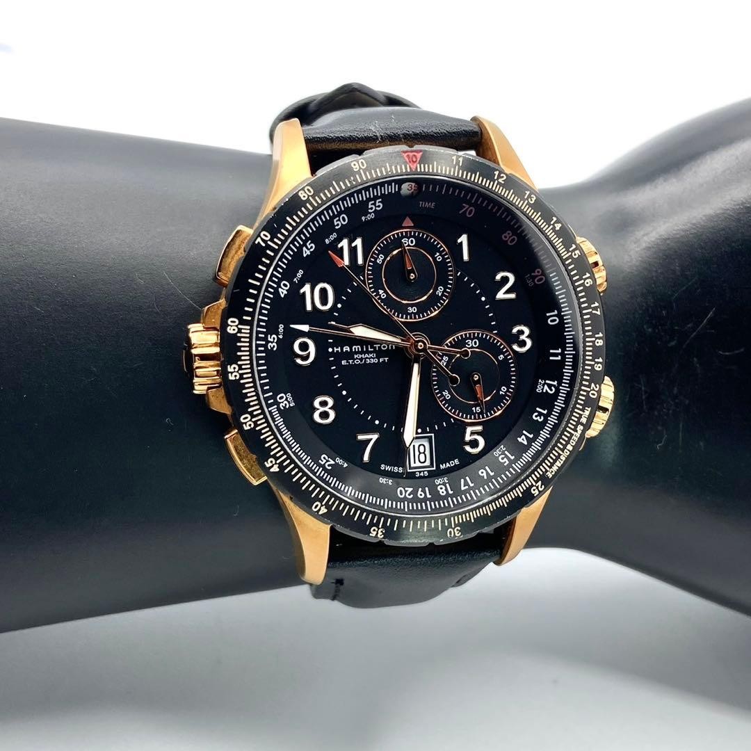 Hamilton Khaki Pilot Chronograph Black Men’s Watch Quartz Japan 0714512