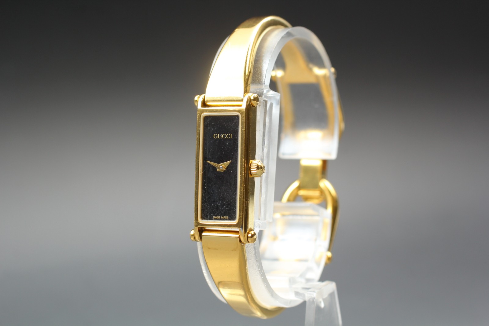 GUCCI 1500L Gold 12mm Black Dial Quartz Women’s Vintage Watch From JAPAN