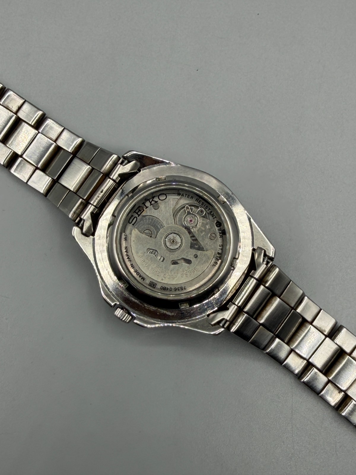 Vintage Seiko 5 Sports Automatic 7s36 Men’s Watch 42 mm Day Date Japan Made