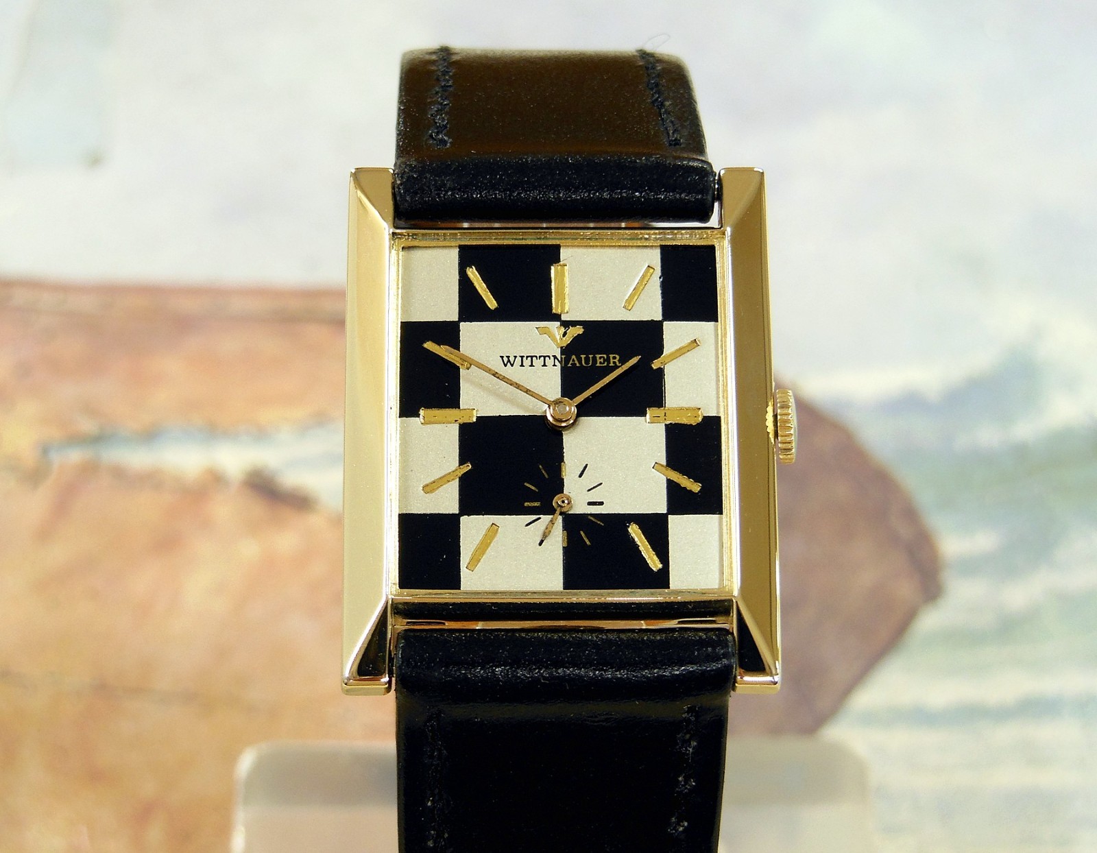 1960’s Vintage WITTNAUER, Stunning SILVER / BLACK Dial, Serviced, WARRANTY