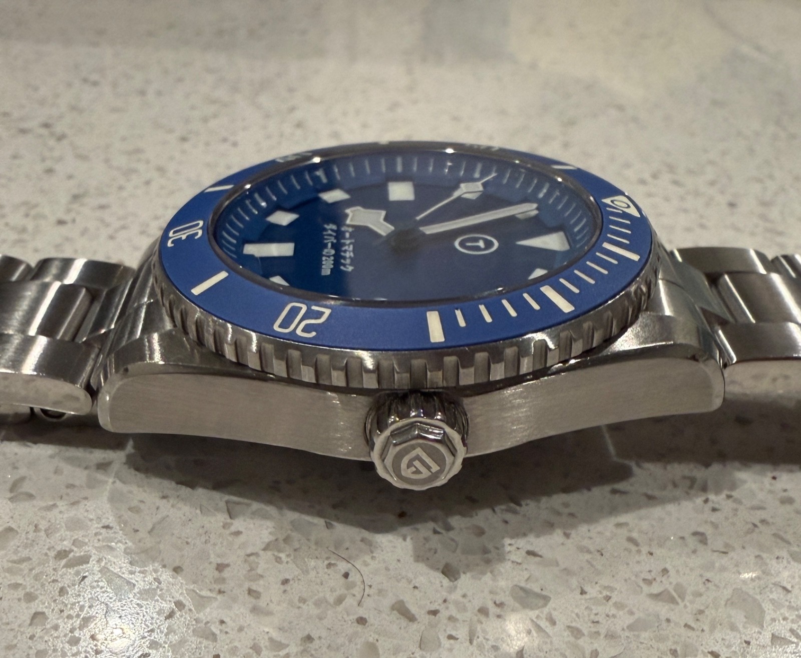 Blue Date BGW9 Snow Flake PD Modded 40mm Diver Watch 200m “PLGS Style”