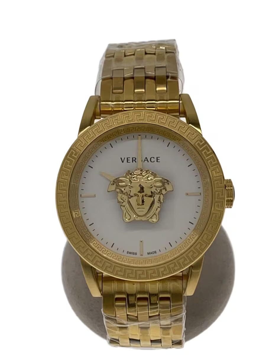 [B1S] Versace Quartz Gold Dial Stainless Steel Unisex Watch VERD00318 [w7p]