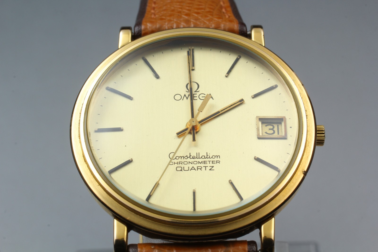 Vintage [N Mint] Omega Constellation Cal.1333 Chronometer Gold Men Qz Watch #119