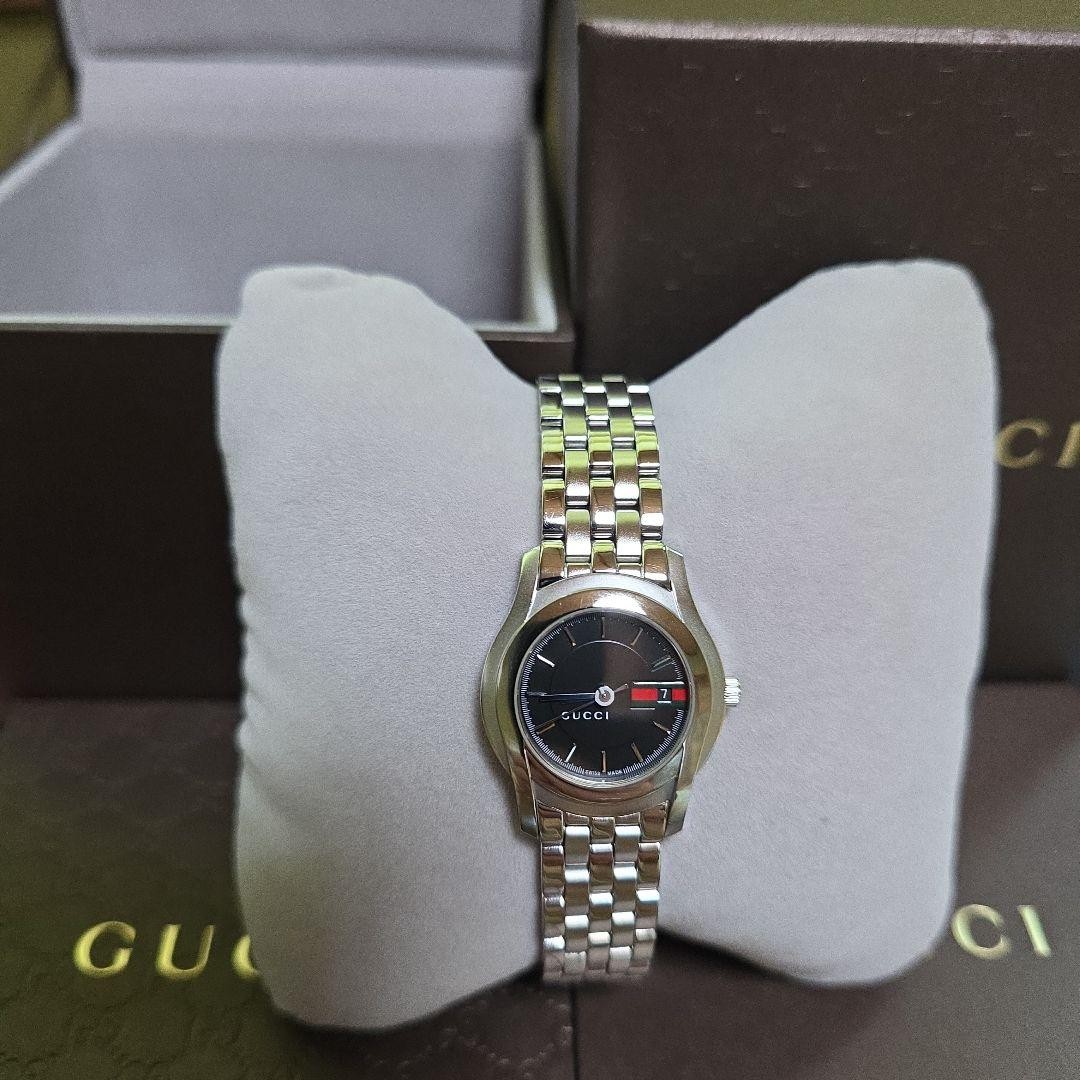 Gucci 5500L Sherry Line Black Quartz Watch Rare Japan 075574