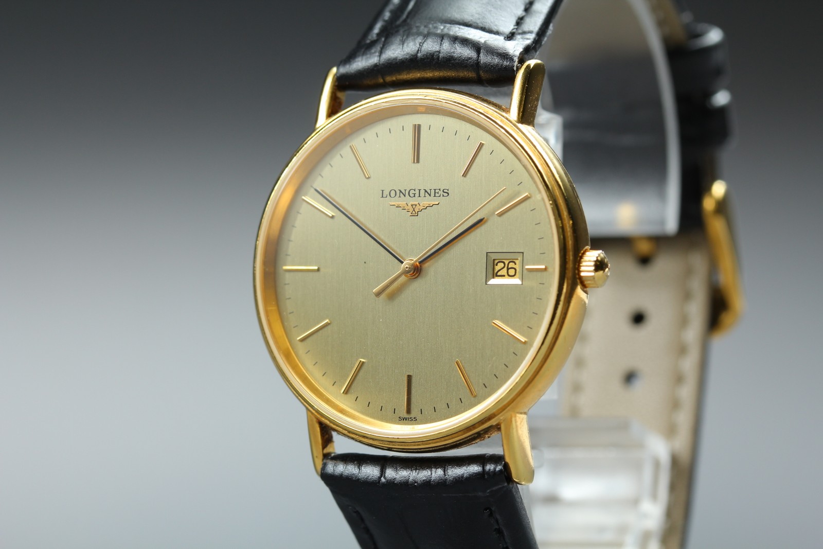 LONGINES Grand Classic L4.720.2 33mm Gold Date Quartz Men’s Watch [Near MINT]