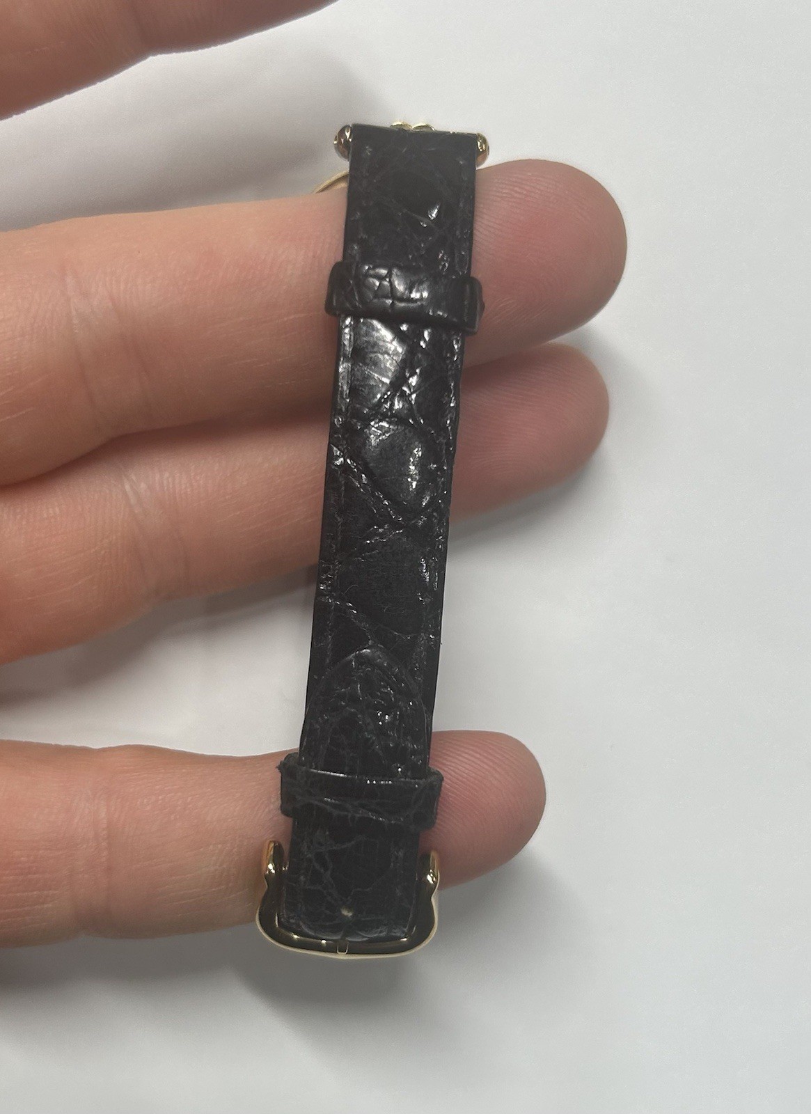 Vintage Must De Cartier Vermeil Quartz Argent 925 Leather Strap Watch Ladies