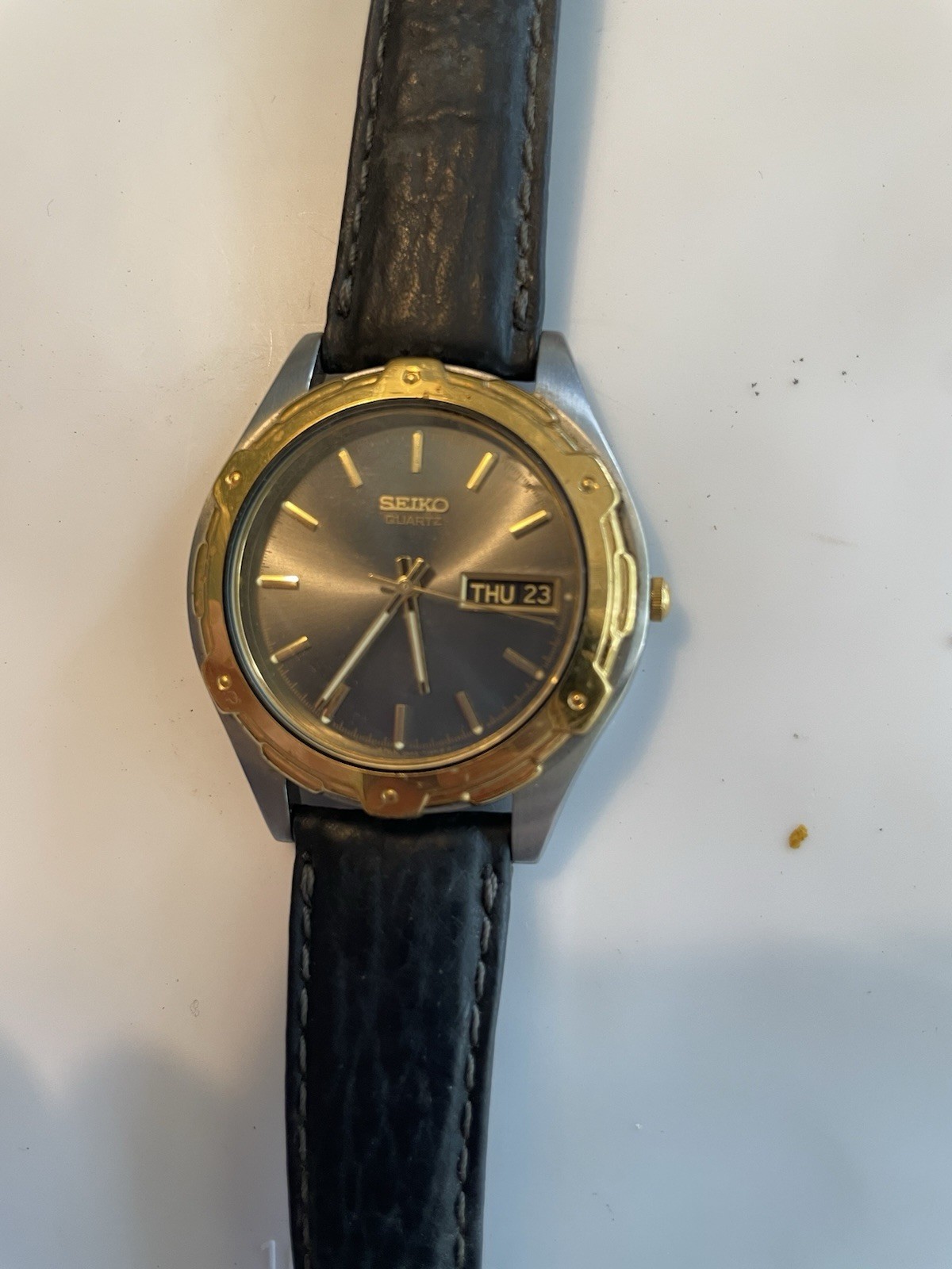 Vintage Seiko Sport 7N43-7101 Quartz Day/Date Analog watch Two-Tone