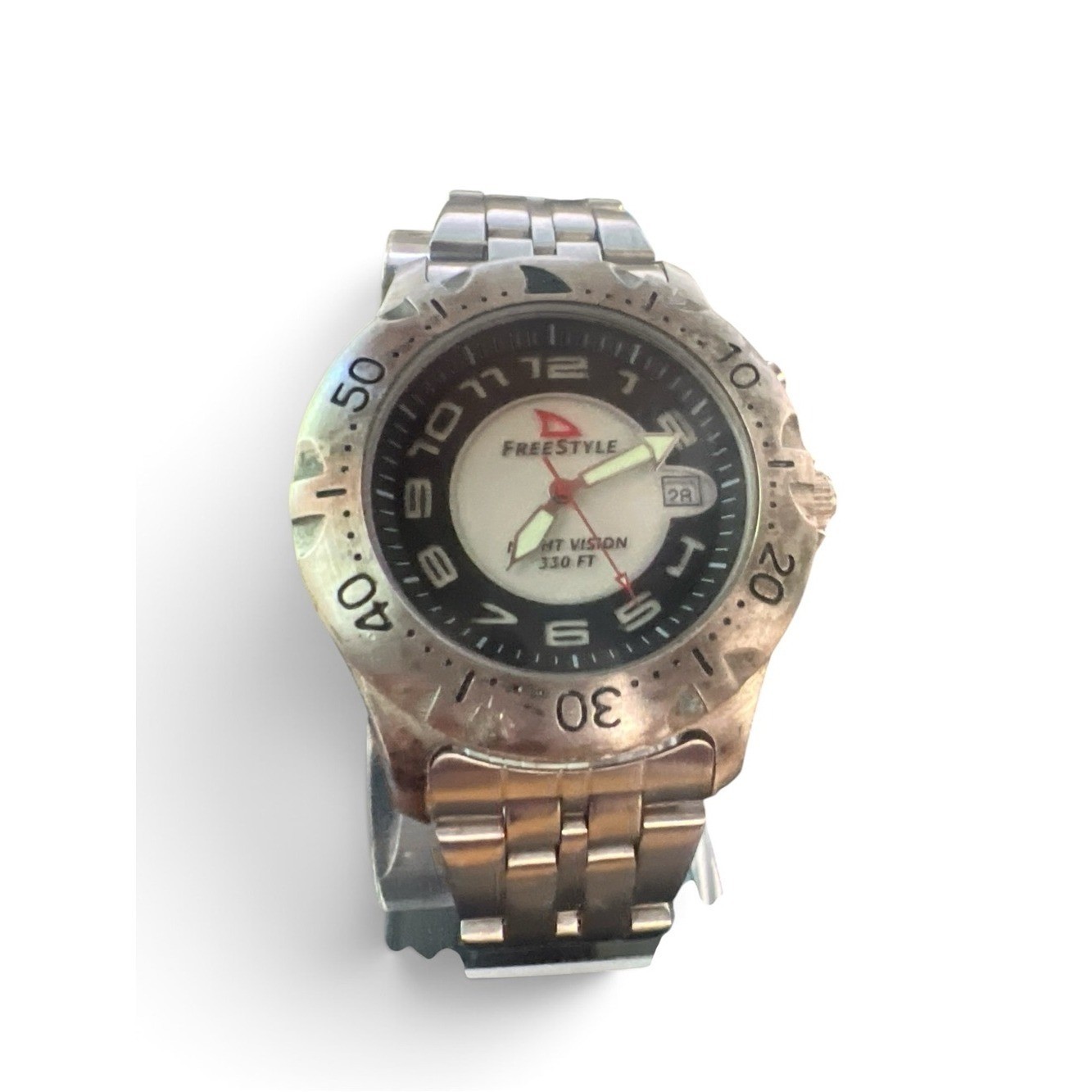 Freestyle Night Vision 330 FT Men’s Stainless Steel Dive Style Watch Date Lume