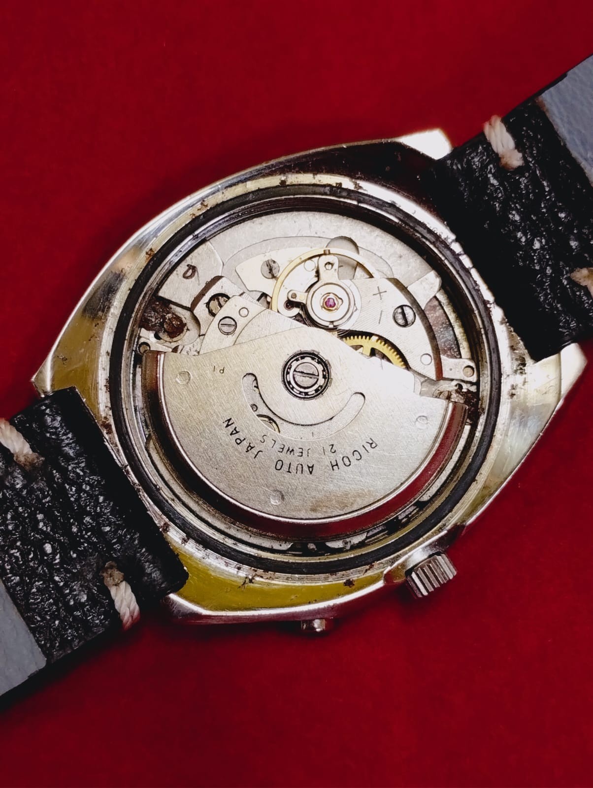 Vintage Ricoh daydate original 2 tone dial men 21j Japan working wrist watch.029
