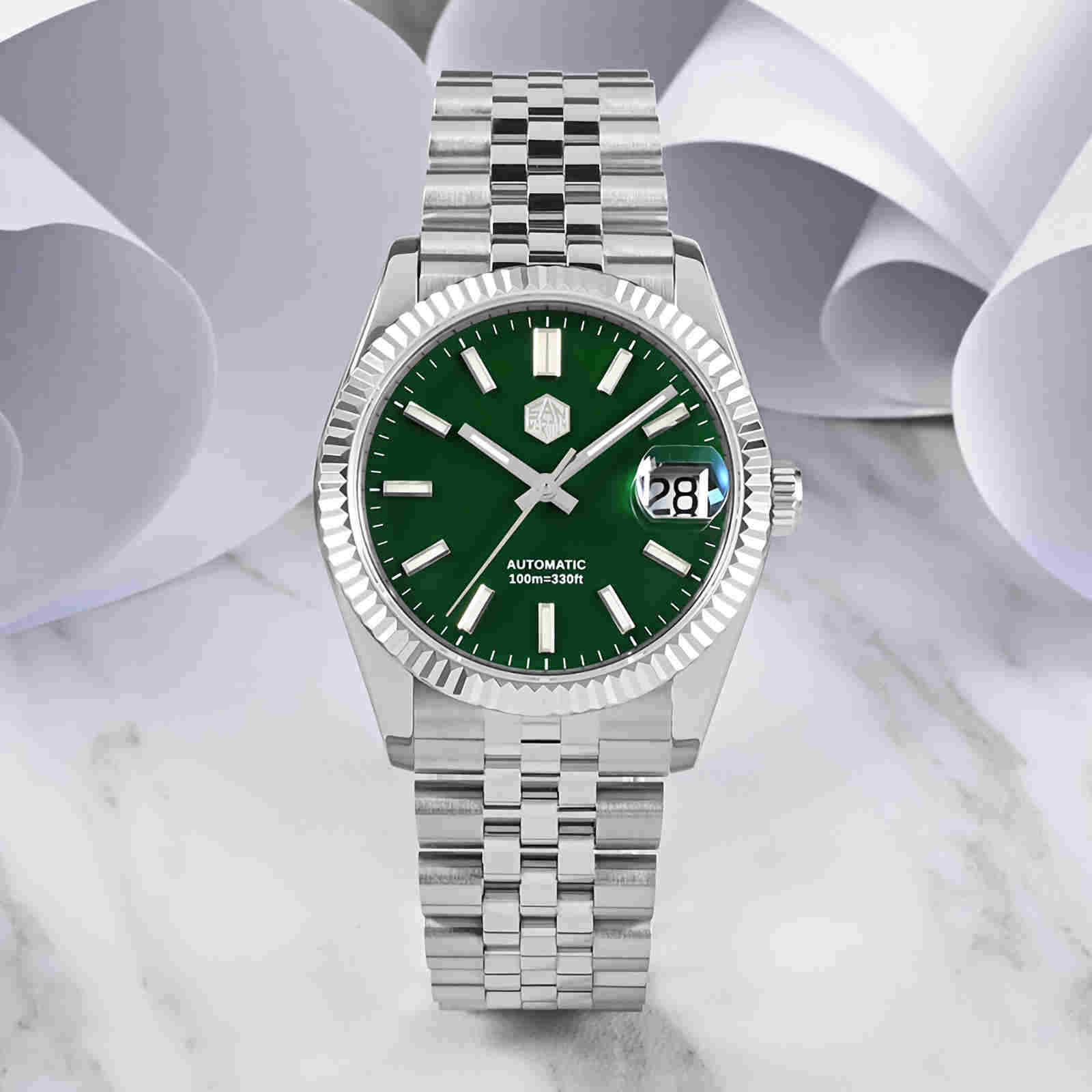 SAN MARTIN SN058-G-X Classic Automatic Stainless Steel 36.5mm 10ATM Dress Watch