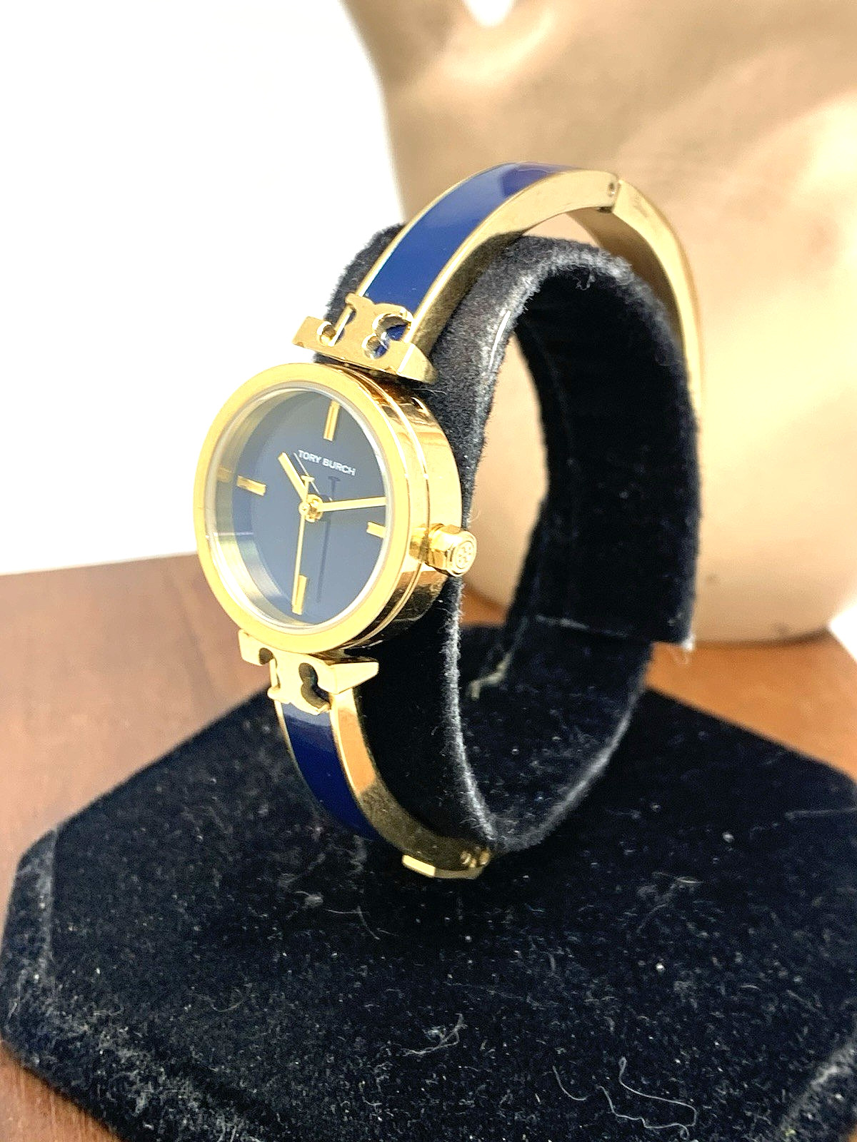 Tory Burch Women’s Watch TBW1400 Kira Gold Blue Dial Bangle Petite 22mm Steel