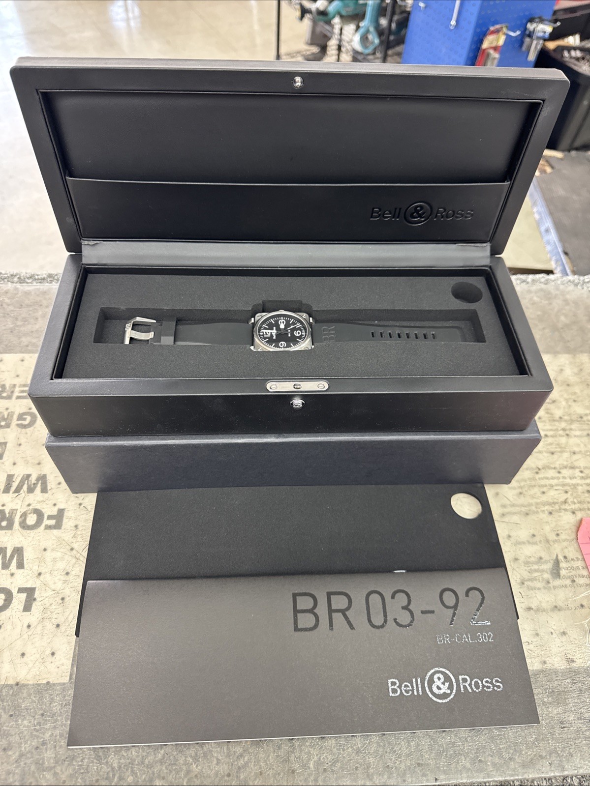 Bell & Ross BR 03-92 42mm Black/Silver Stainless Steel Case Black Rubber…